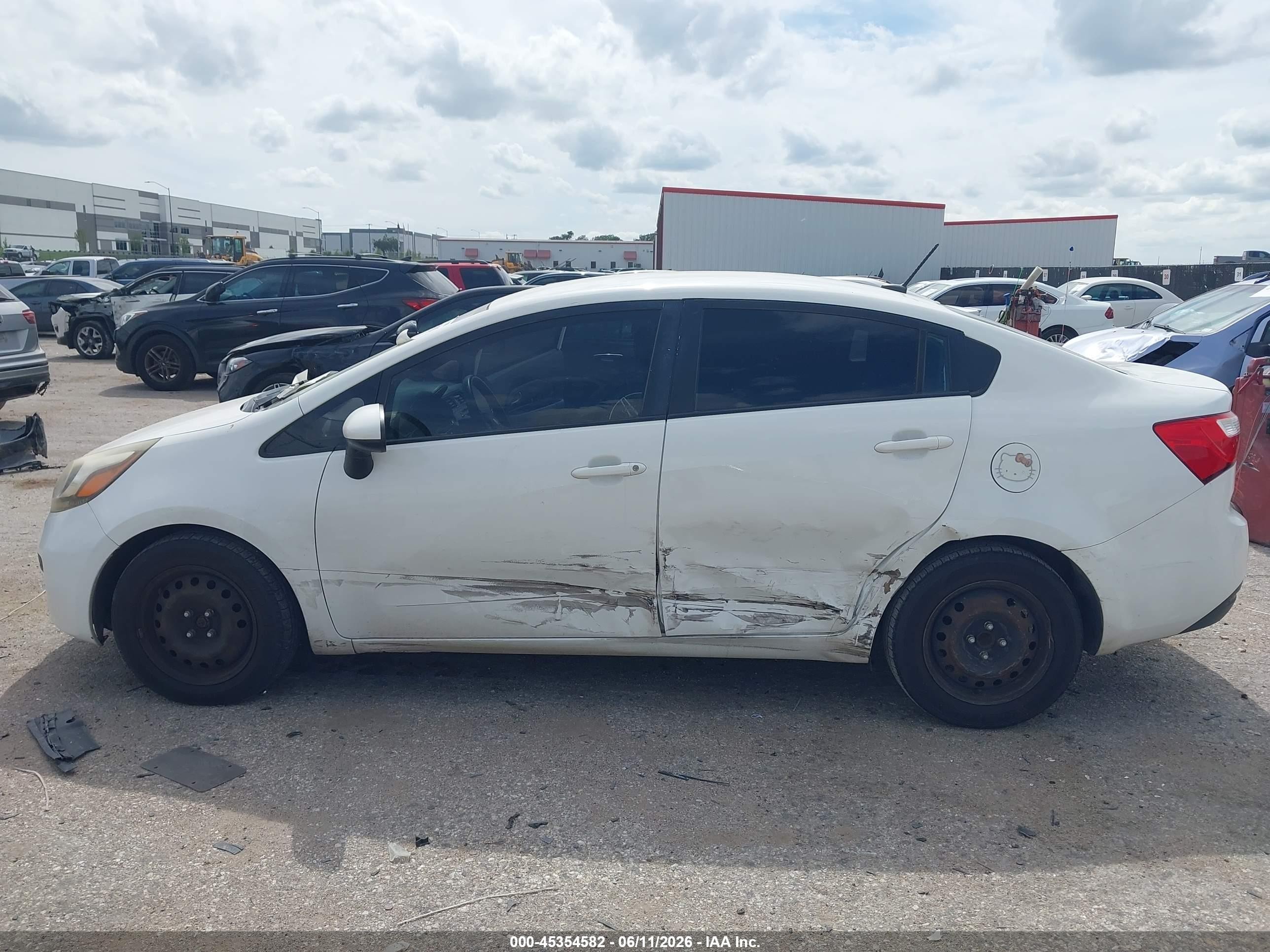 2012 Kia Rio Lx White vin: KNADM4A38C6057583