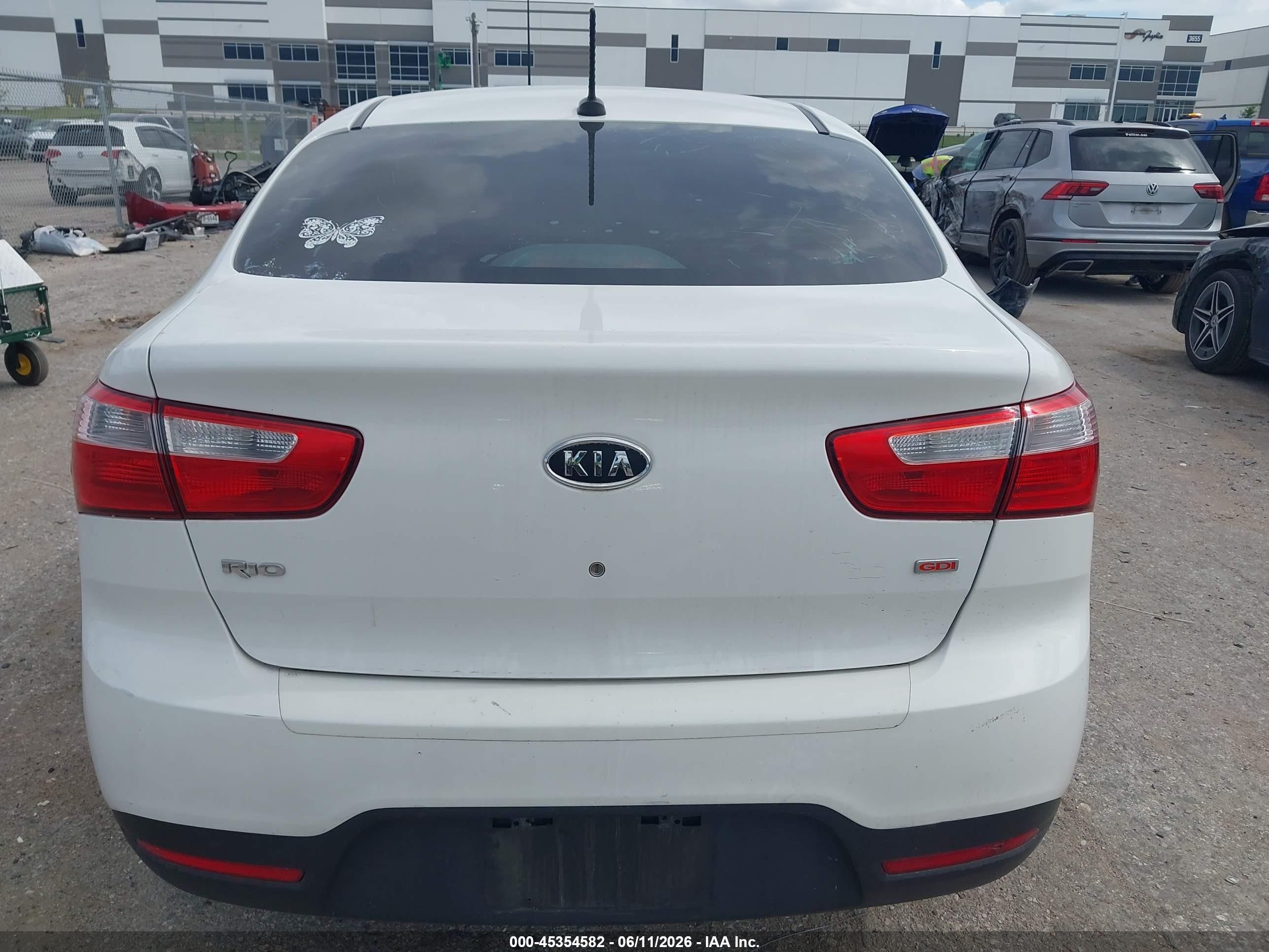 2012 Kia Rio Lx White vin: KNADM4A38C6057583