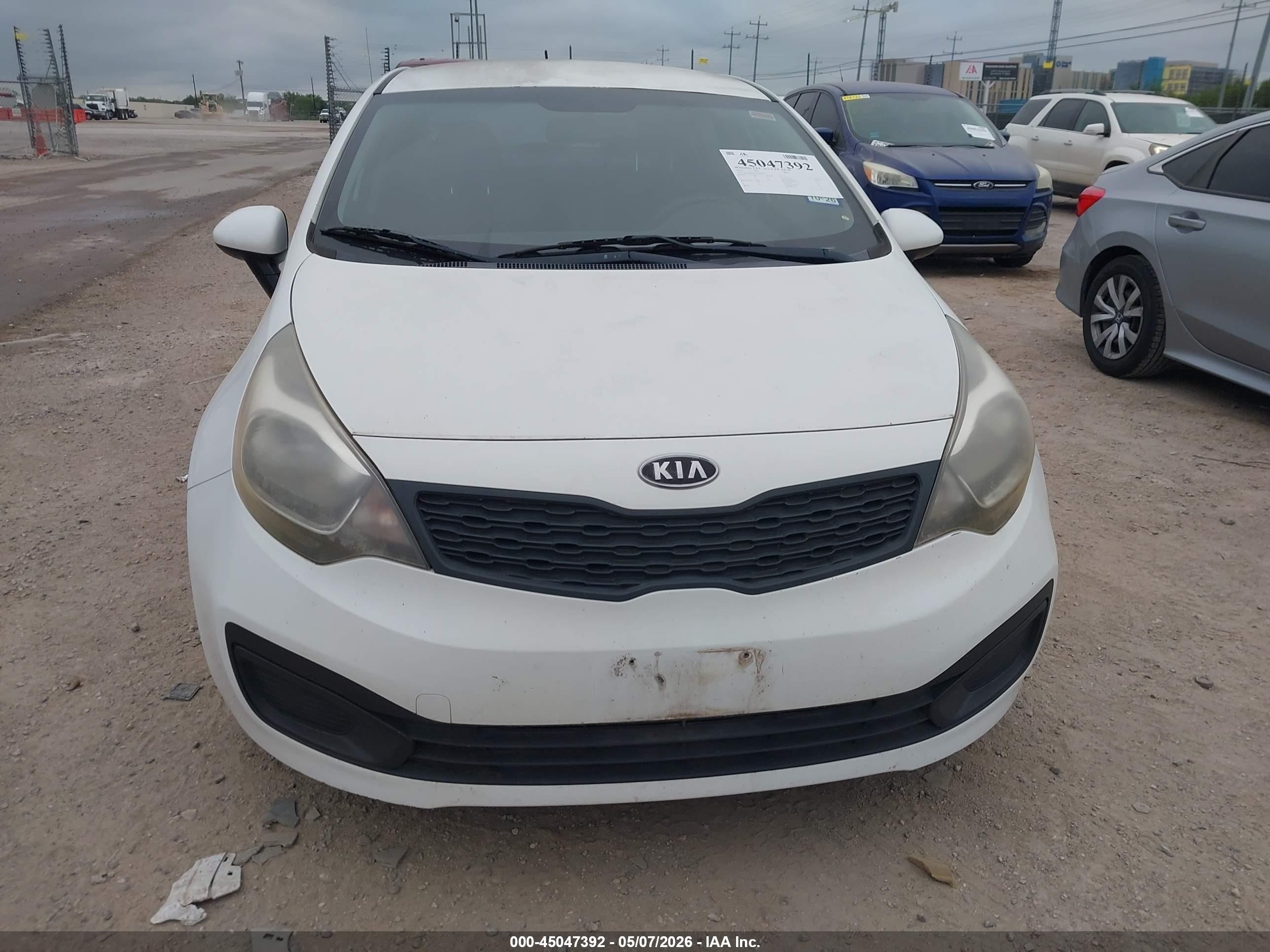 2012 Kia Rio Lx White vin: KNADM4A38C6068339
