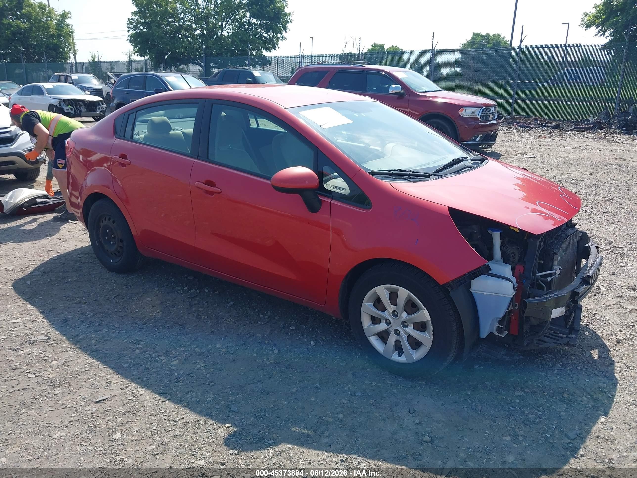 2012 Kia Rio Lx Red vin: KNADM4A38C6073668