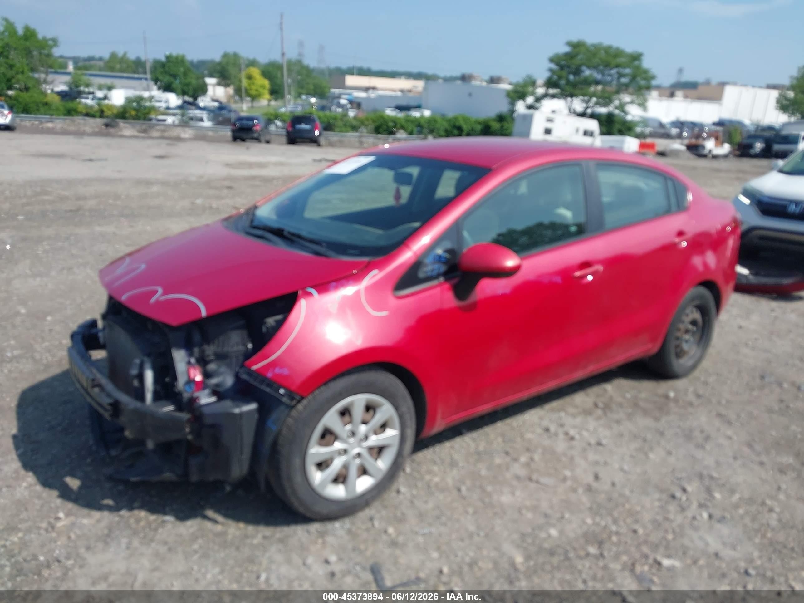 2012 Kia Rio Lx Red vin: KNADM4A38C6073668
