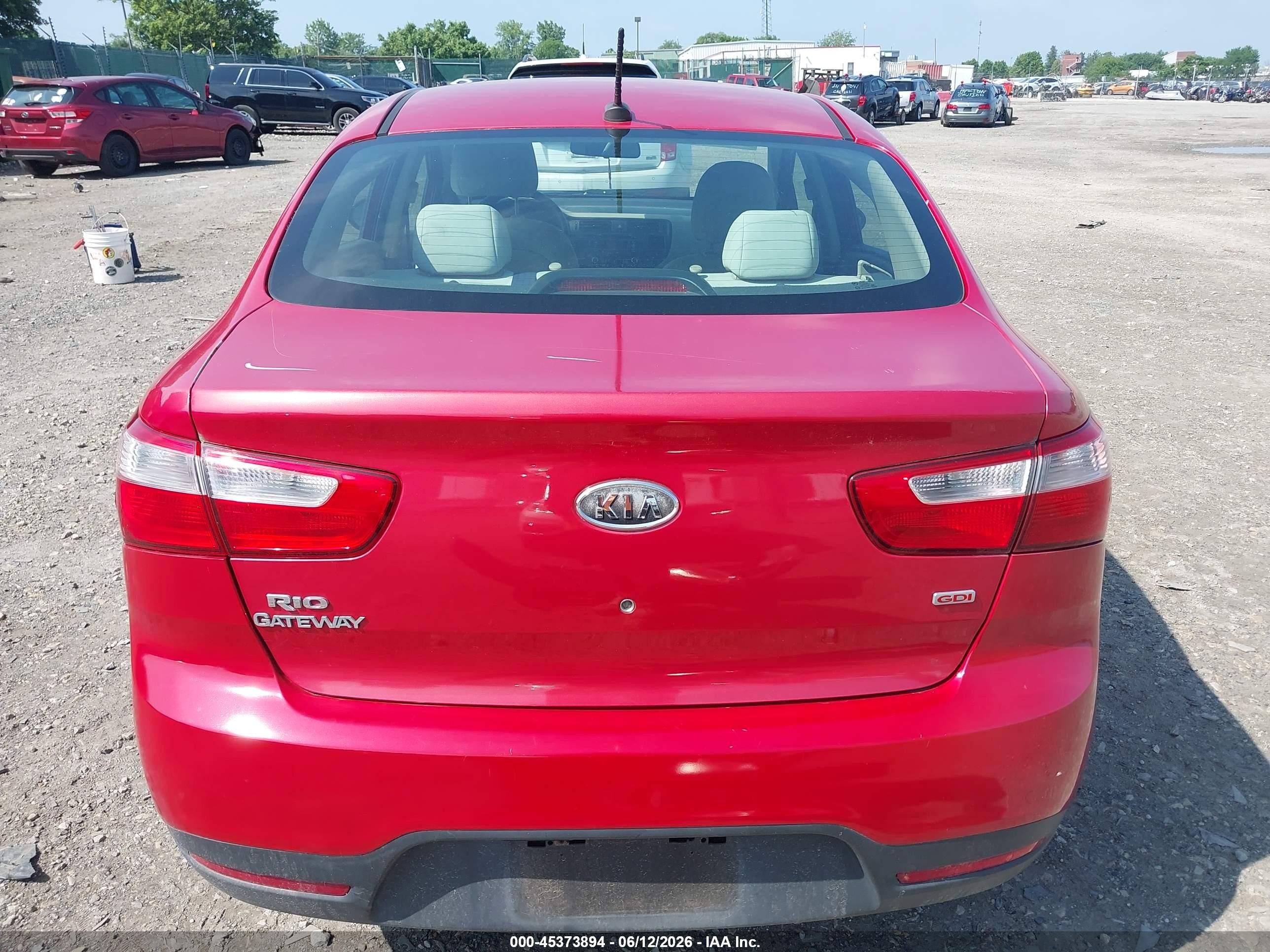 2012 Kia Rio Lx Red vin: KNADM4A38C6073668