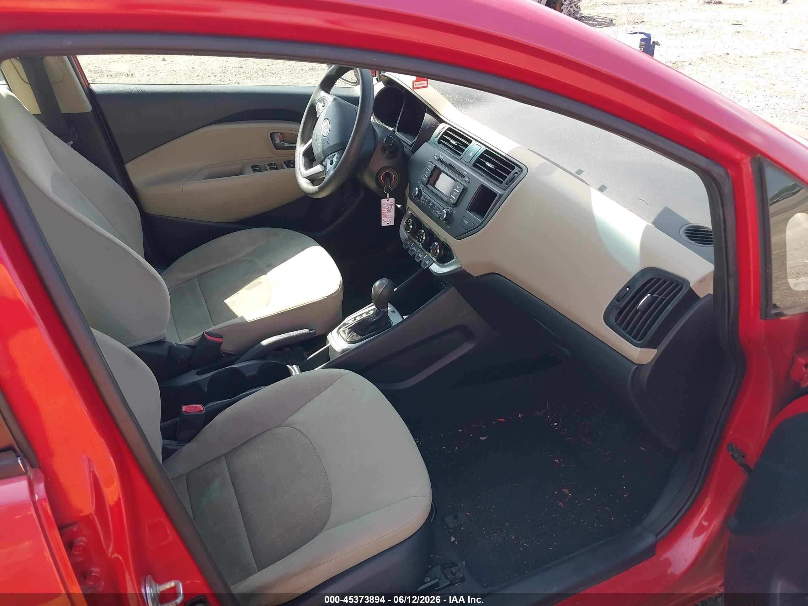 2012 Kia Rio Lx Red vin: KNADM4A38C6073668