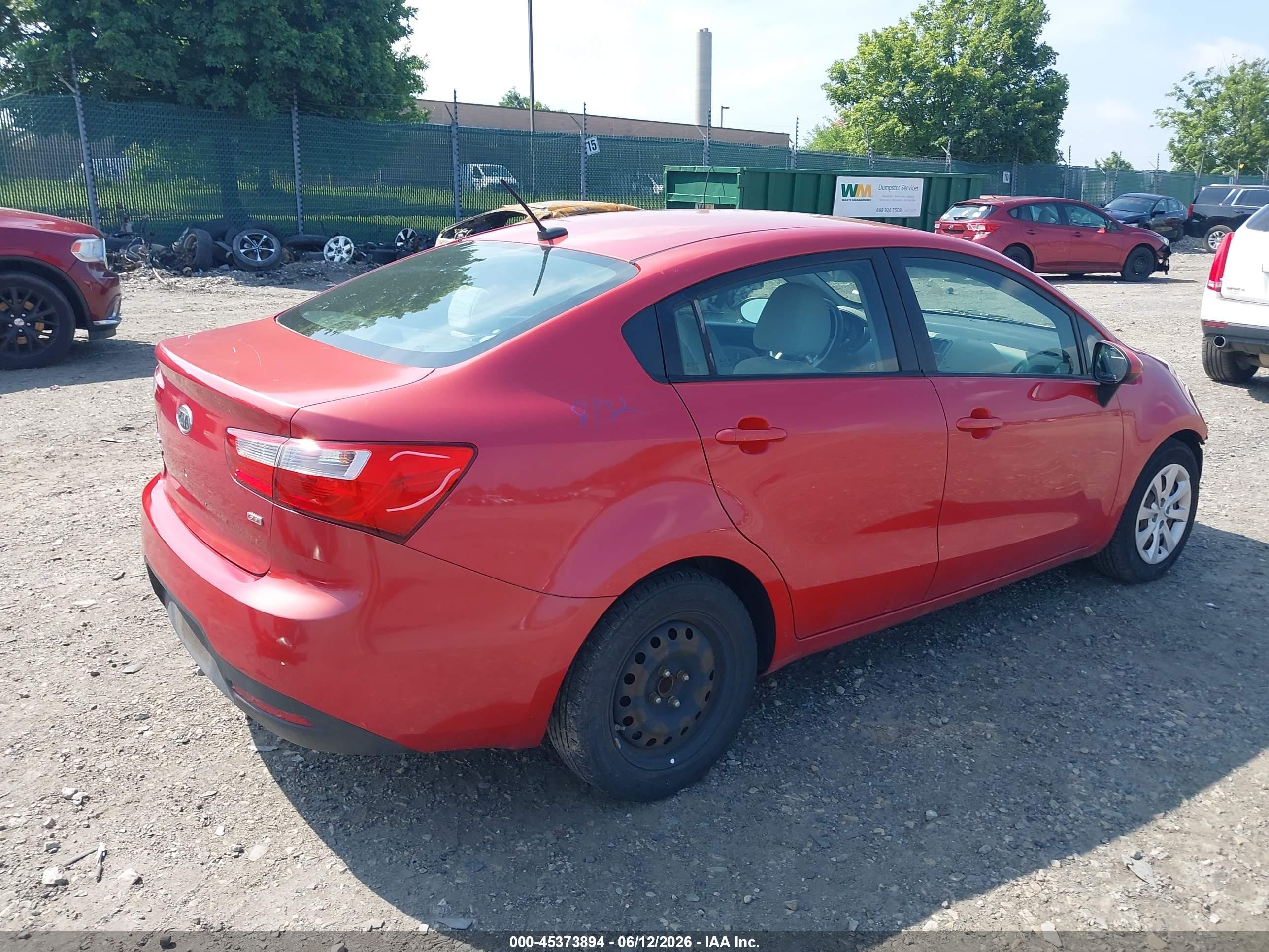 2012 Kia Rio Lx Red vin: KNADM4A38C6073668