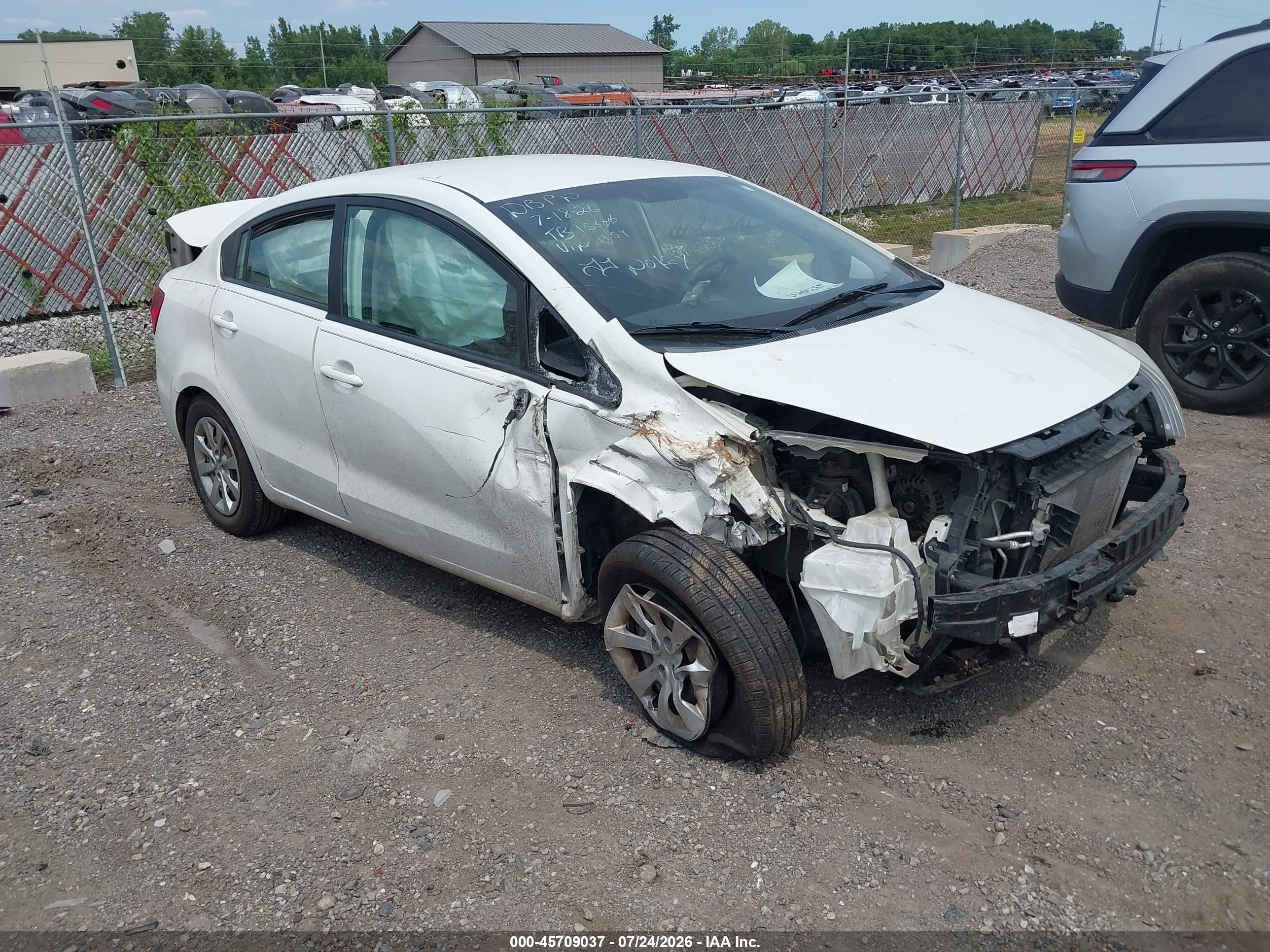 2013 Kia Rio Lx White vin: KNADM4A38D6141159