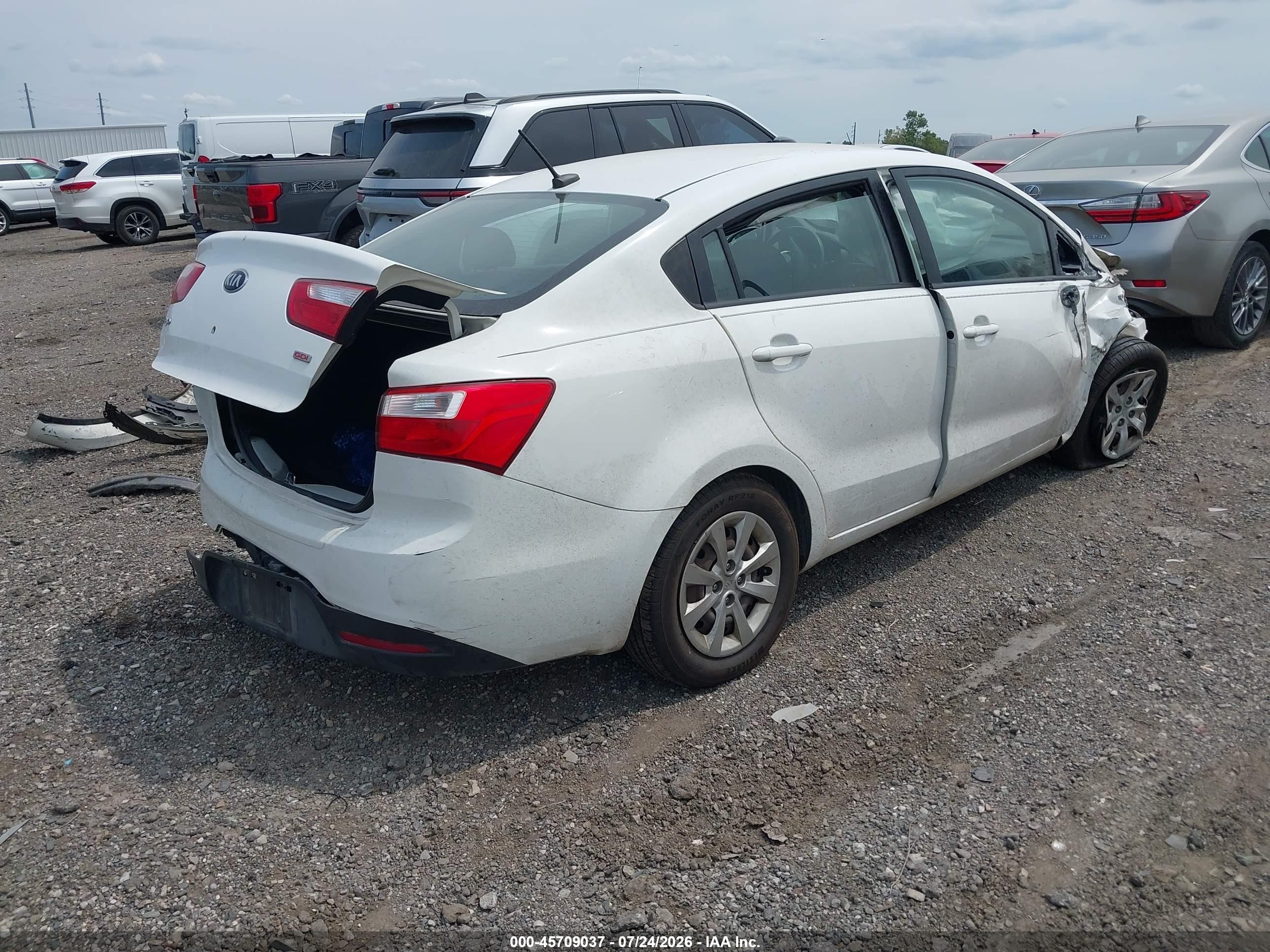 2013 Kia Rio Lx Белый vin: KNADM4A38D6141159