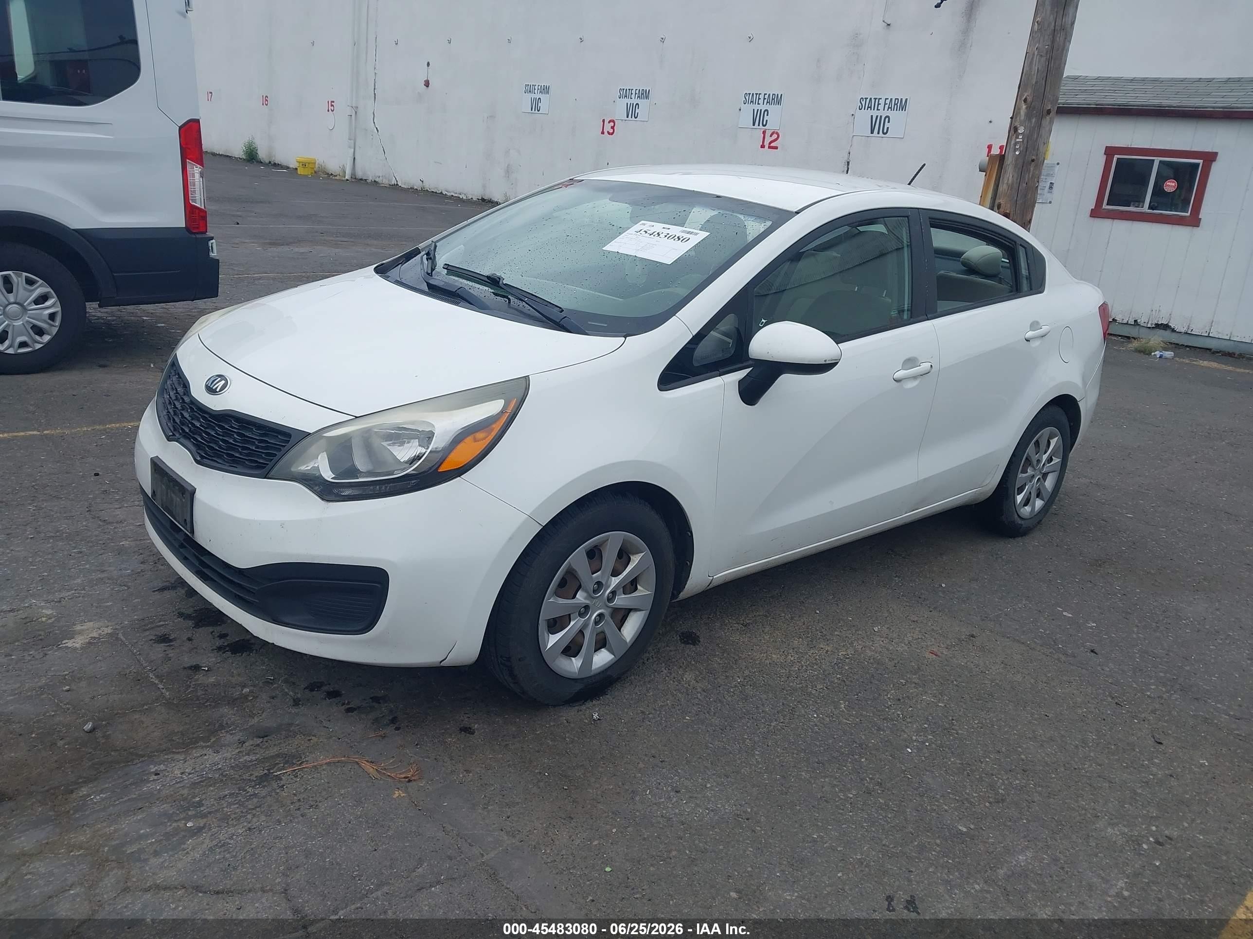 2013 Kia Rio Lx White vin: KNADM4A38D6177708