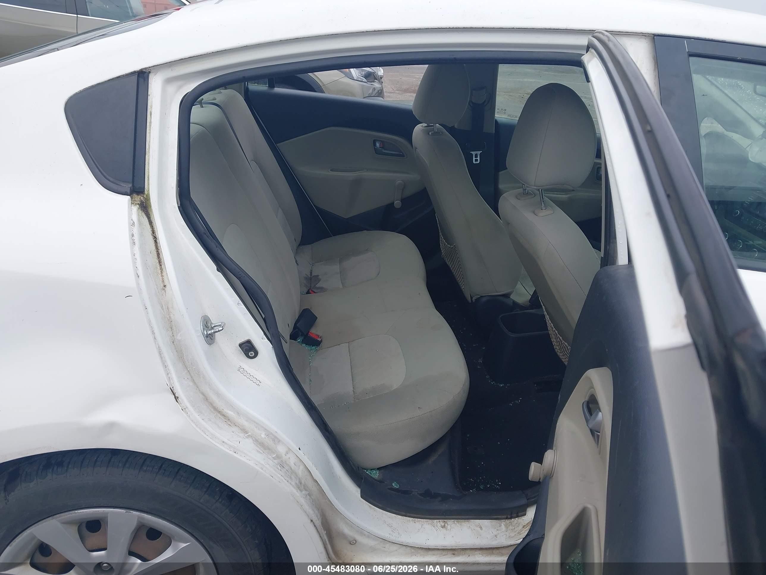 2013 Kia Rio Lx White vin: KNADM4A38D6177708