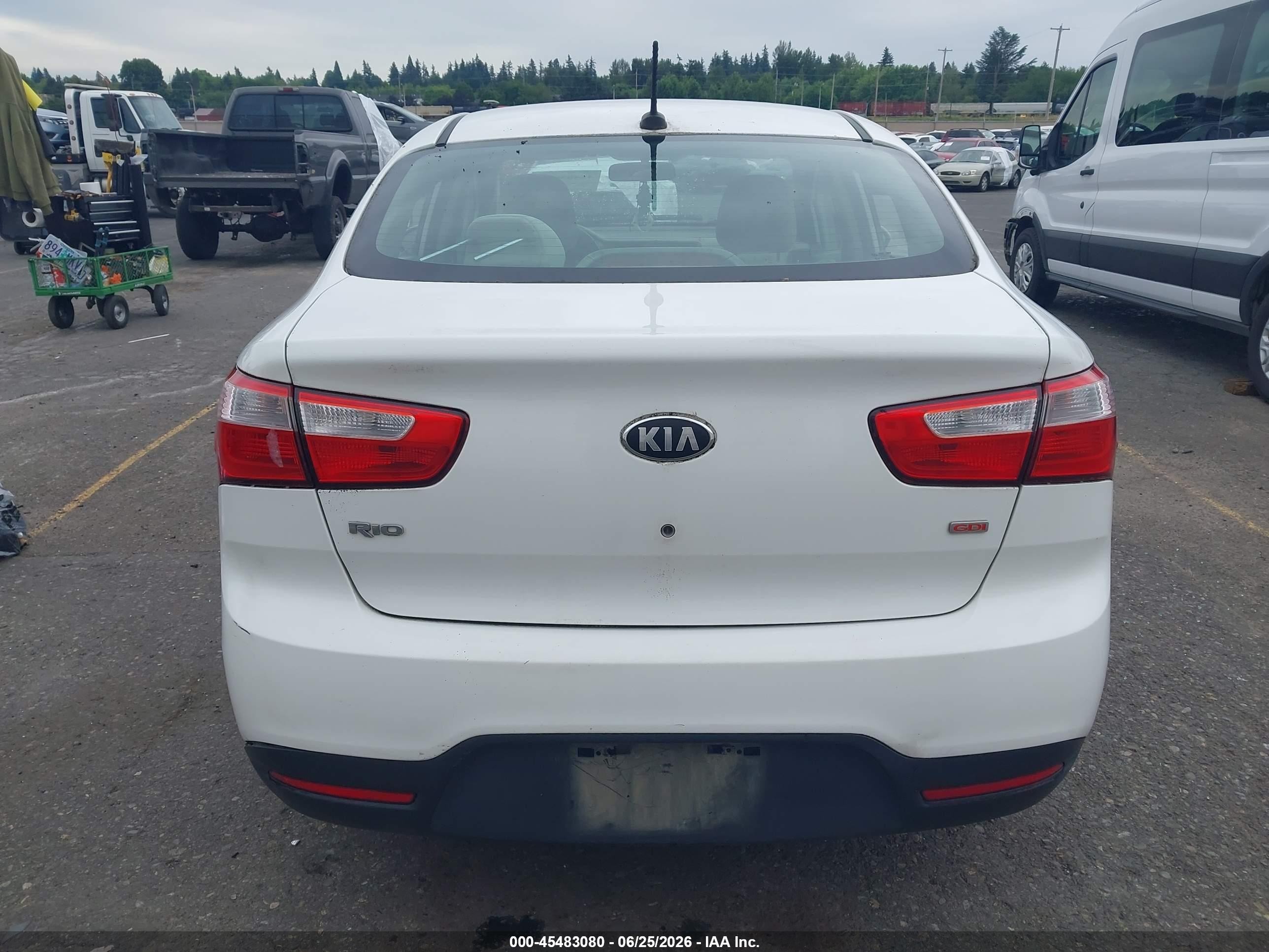 2013 Kia Rio Lx White vin: KNADM4A38D6177708