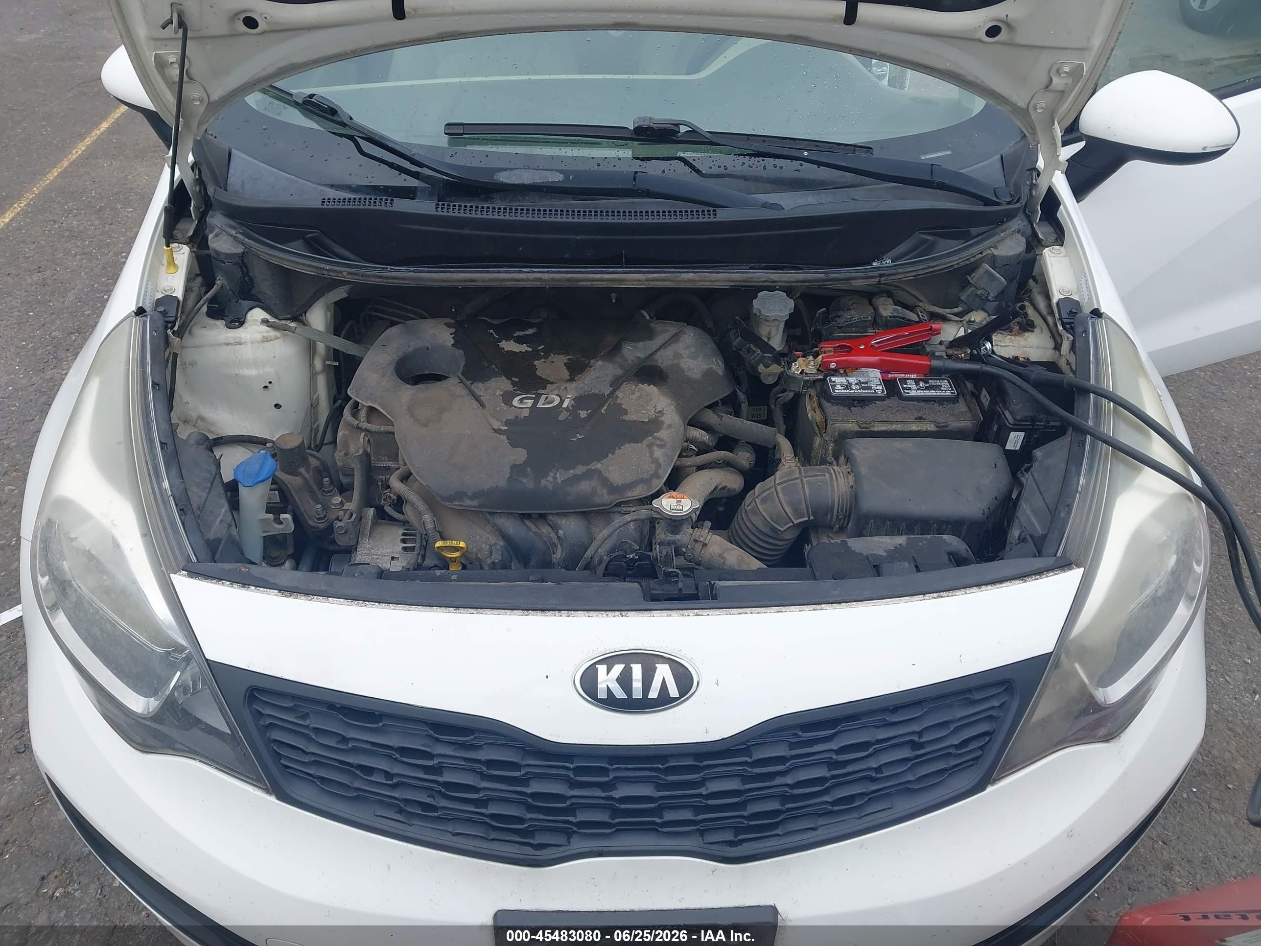 2013 Kia Rio Lx White vin: KNADM4A38D6177708