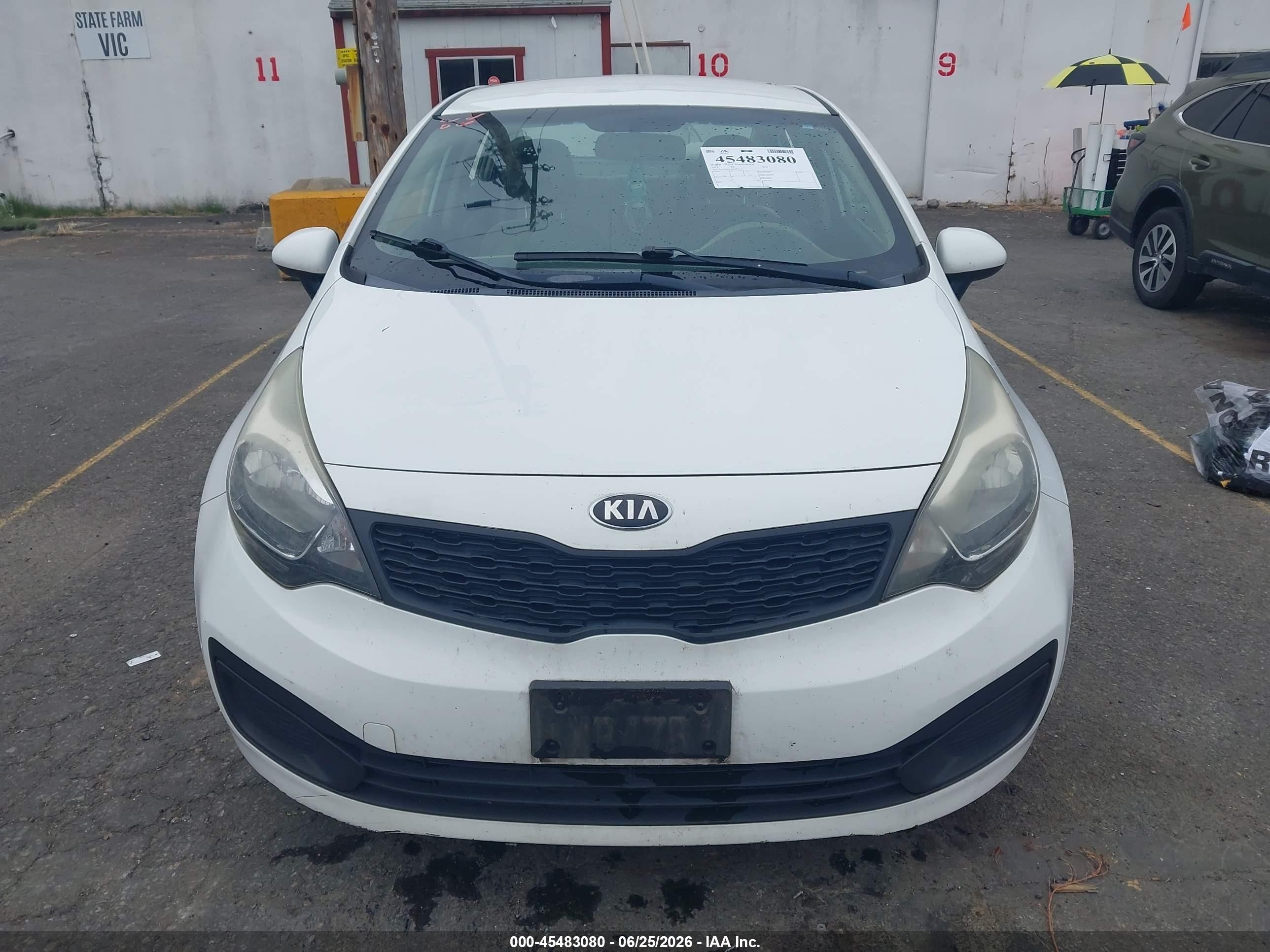 2013 Kia Rio Lx White vin: KNADM4A38D6177708