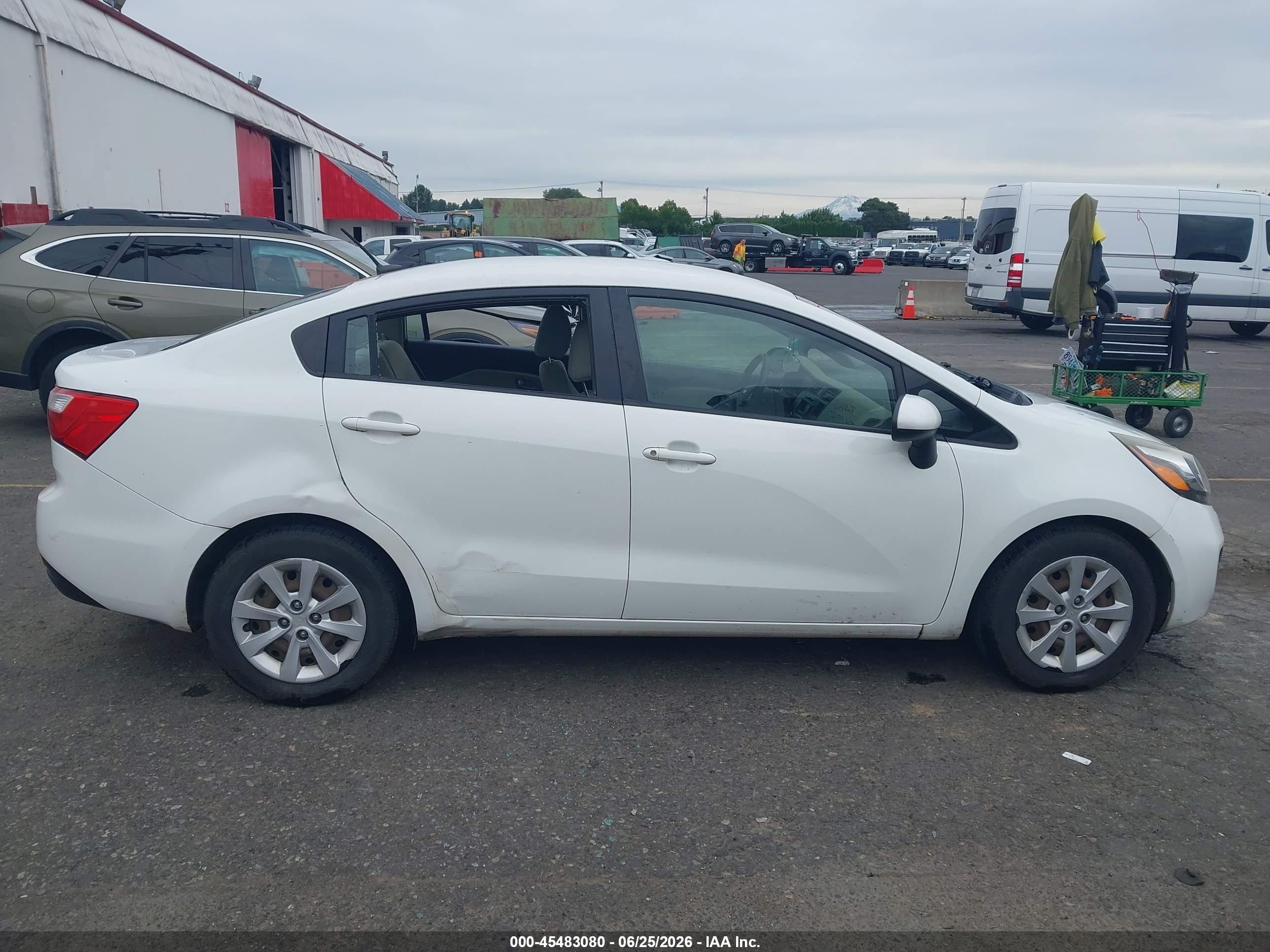 2013 Kia Rio Lx White vin: KNADM4A38D6177708