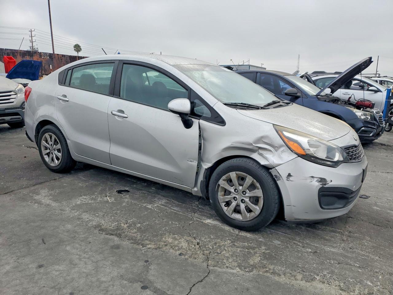 2013 Kia Rio Lx Silver vin: KNADM4A38D6210674