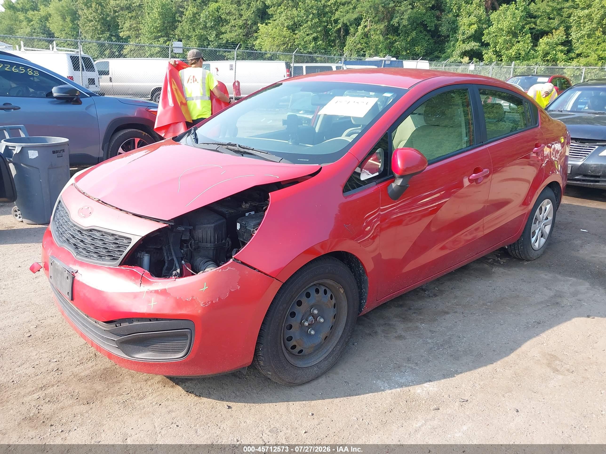 2013 Kia Rio Lx Red vin: KNADM4A38D6277999