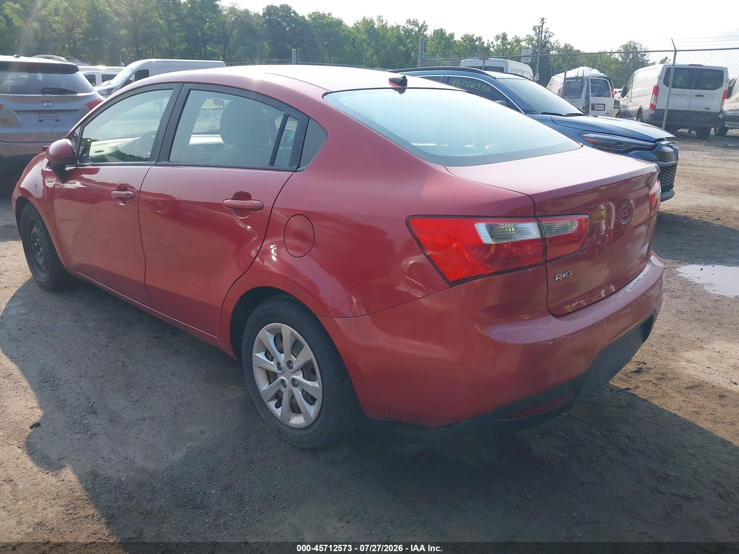 2013 Kia Rio Lx Red vin: KNADM4A38D6277999