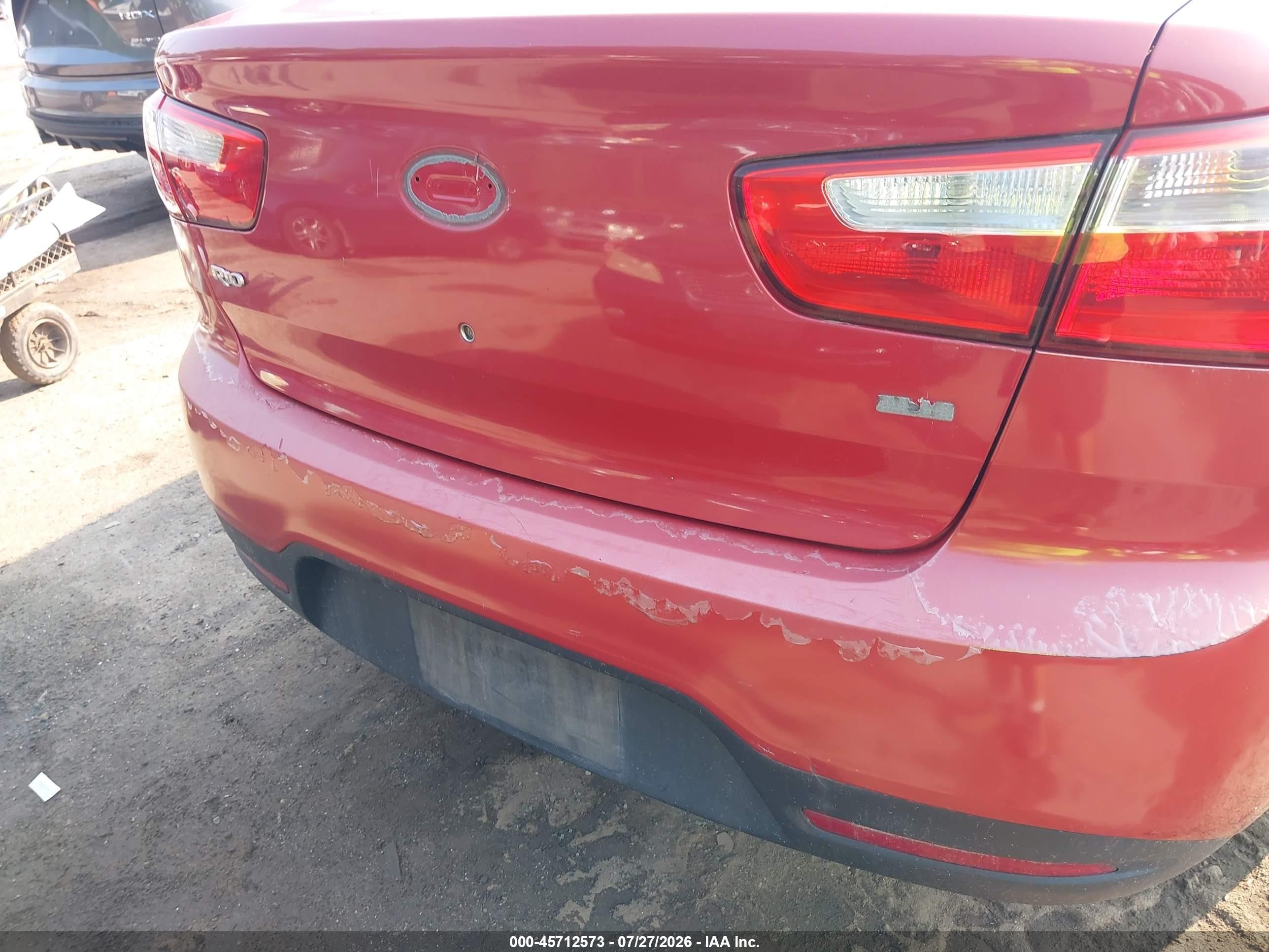 2013 Kia Rio Lx Red vin: KNADM4A38D6277999
