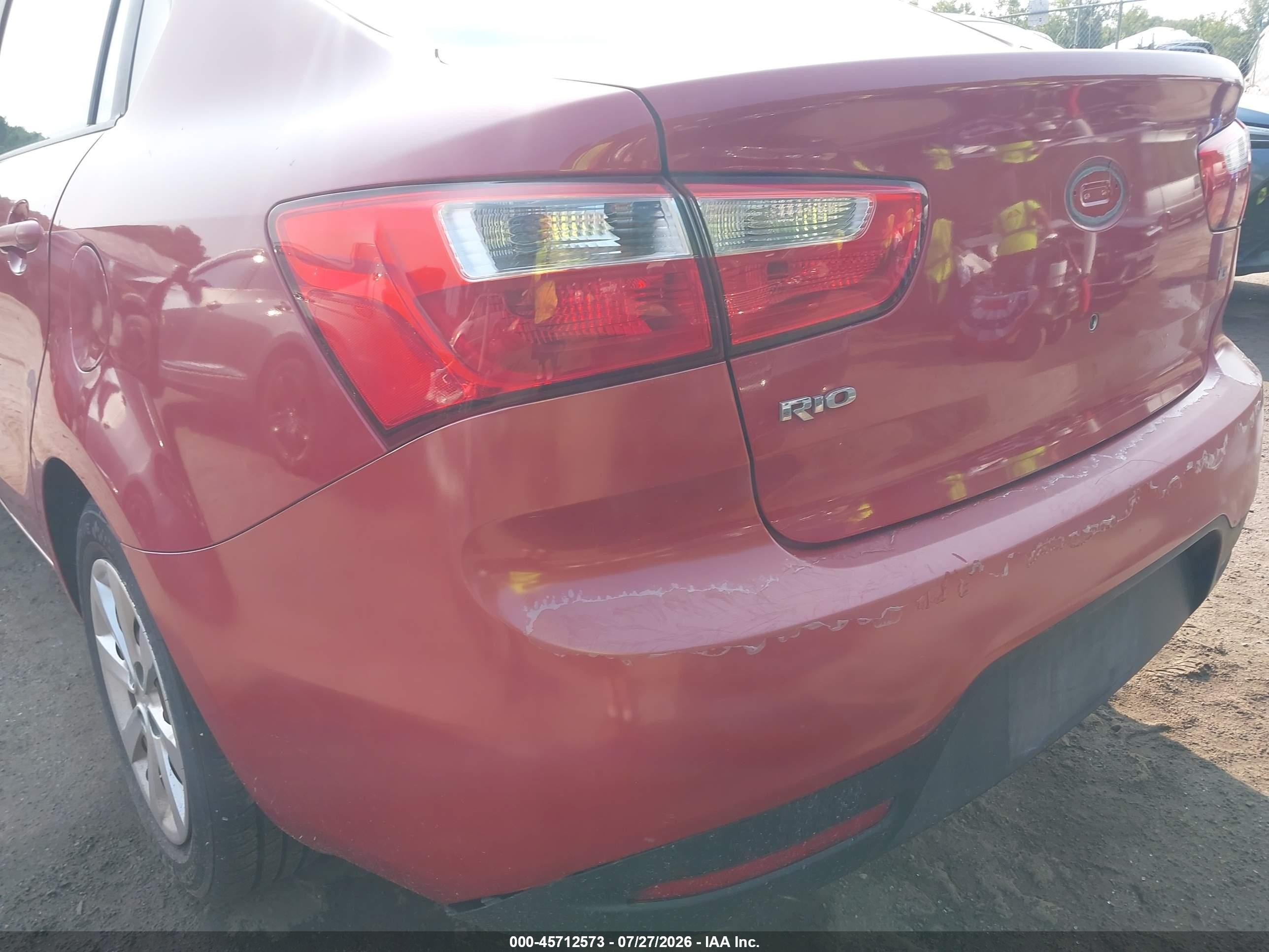 2013 Kia Rio Lx Red vin: KNADM4A38D6277999