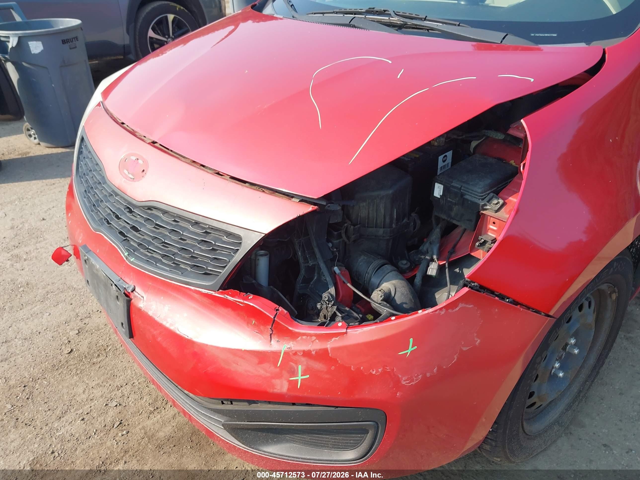 2013 Kia Rio Lx Red vin: KNADM4A38D6277999