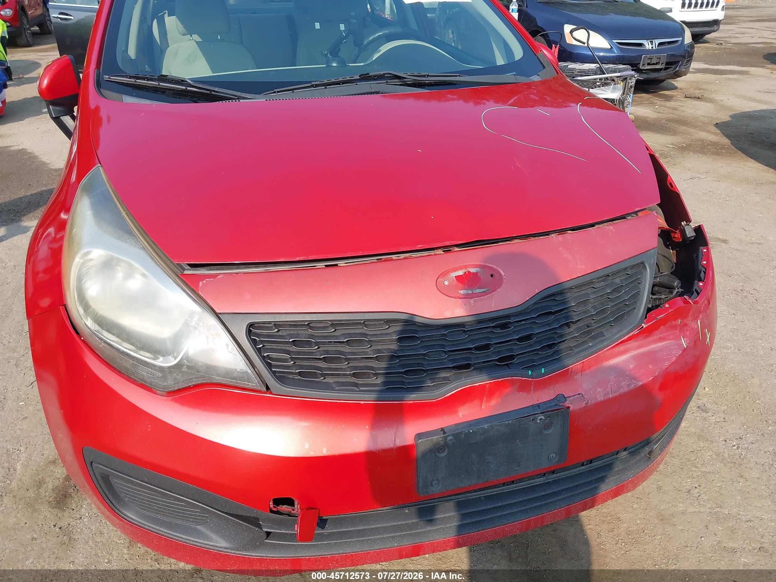 2013 Kia Rio Lx Red vin: KNADM4A38D6277999