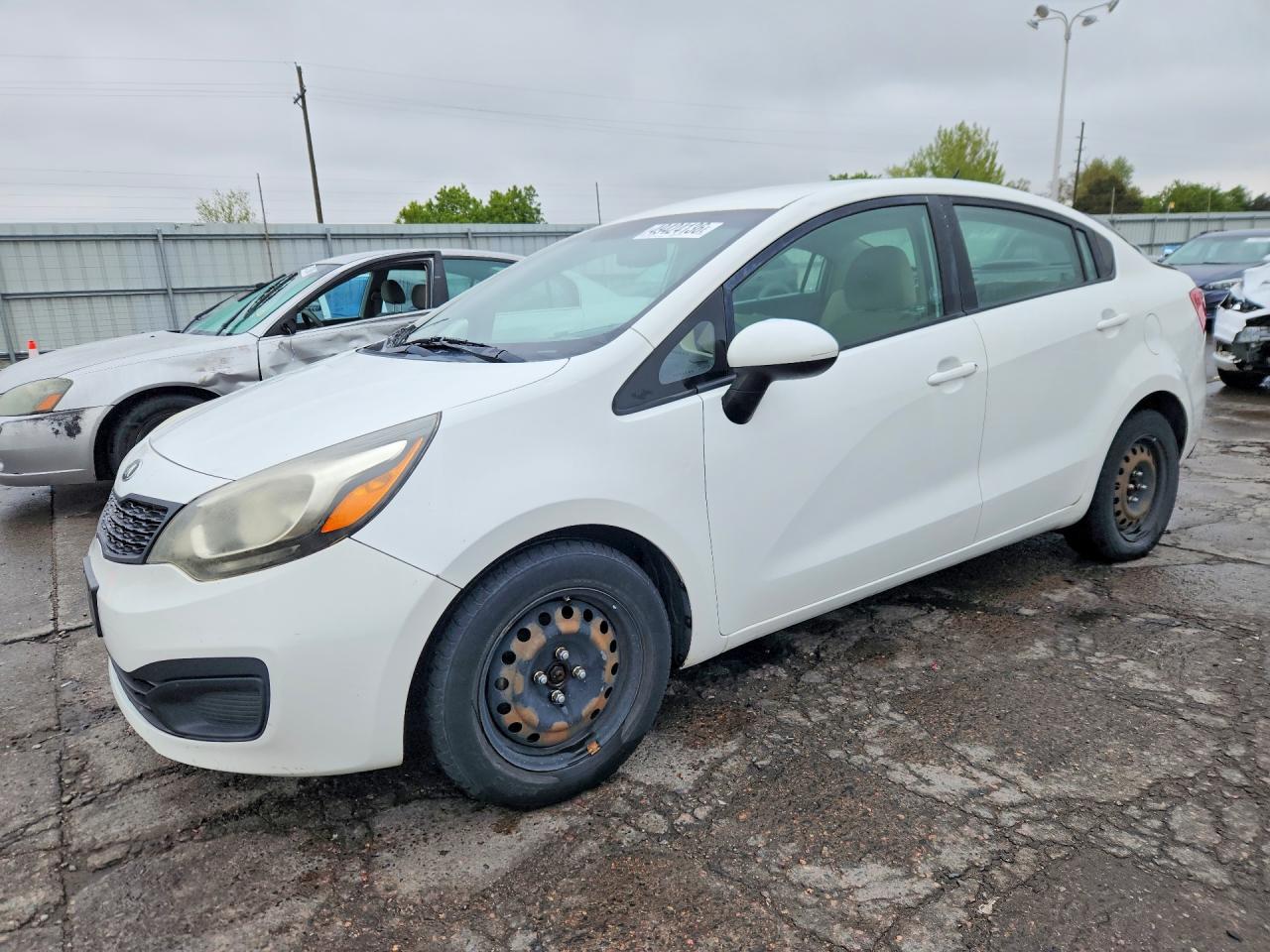 2013 Kia Rio Lx White vin: KNADM4A38D6290767