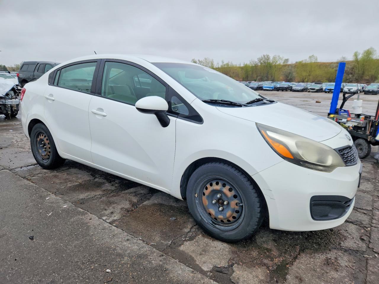 2013 Kia Rio Lx White vin: KNADM4A38D6290767