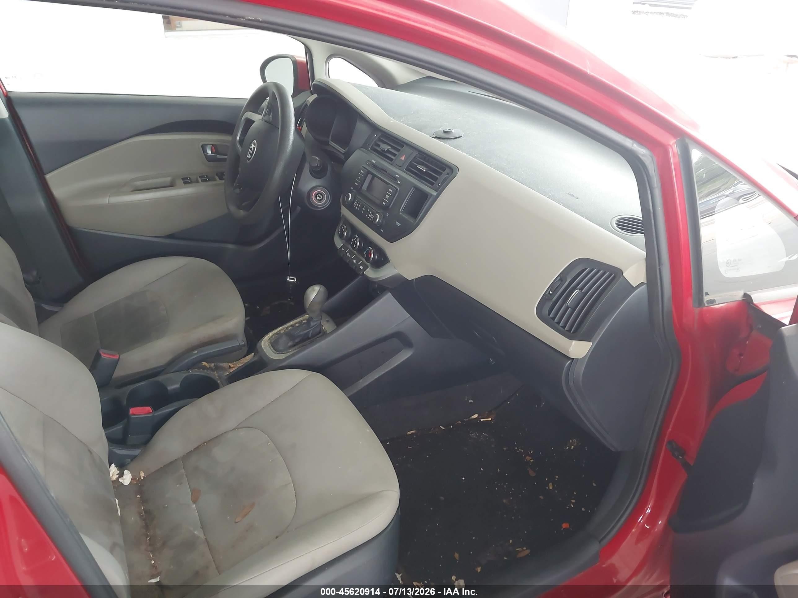 2014 Kia Rio Lx Red vin: KNADM4A38E6370927