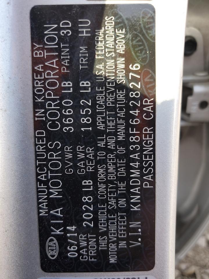 2015 Kia Rio Lx Silver vin: KNADM4A38F6428276