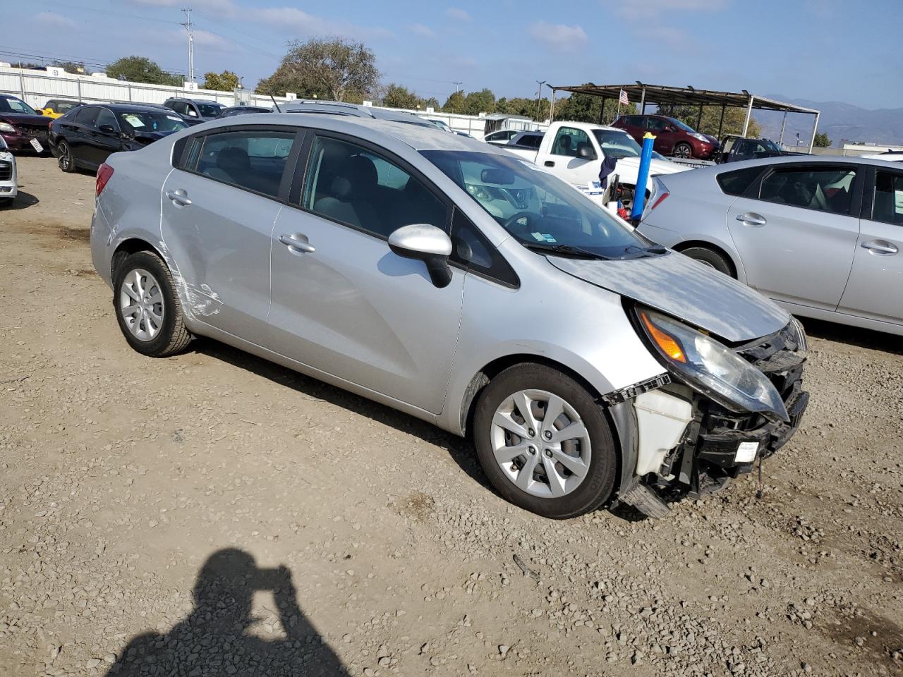 2015 Kia Rio Lx Silver vin: KNADM4A38F6428276