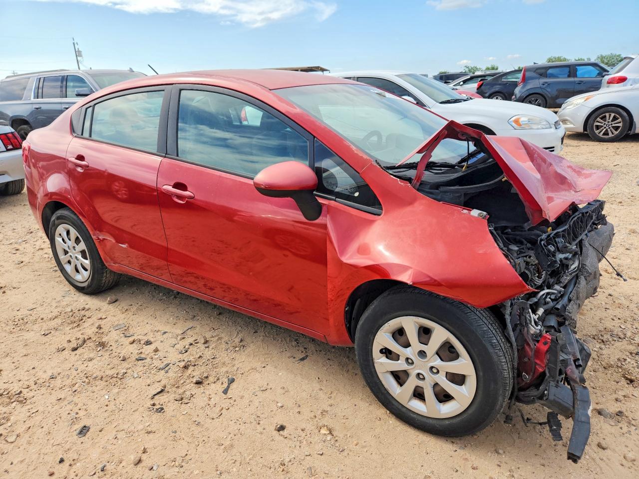 2015 Kia Rio Lx Red vin: KNADM4A38F6436085