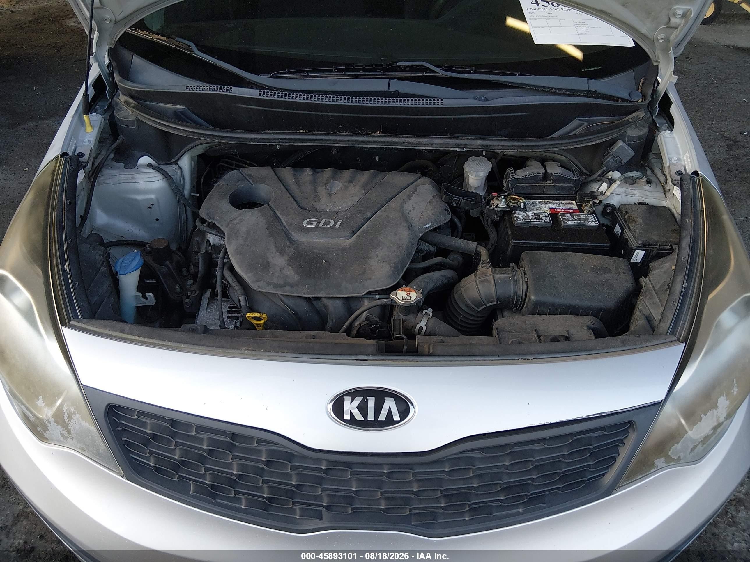 2015 Kia Rio Lx Silver vin: KNADM4A38F6442341