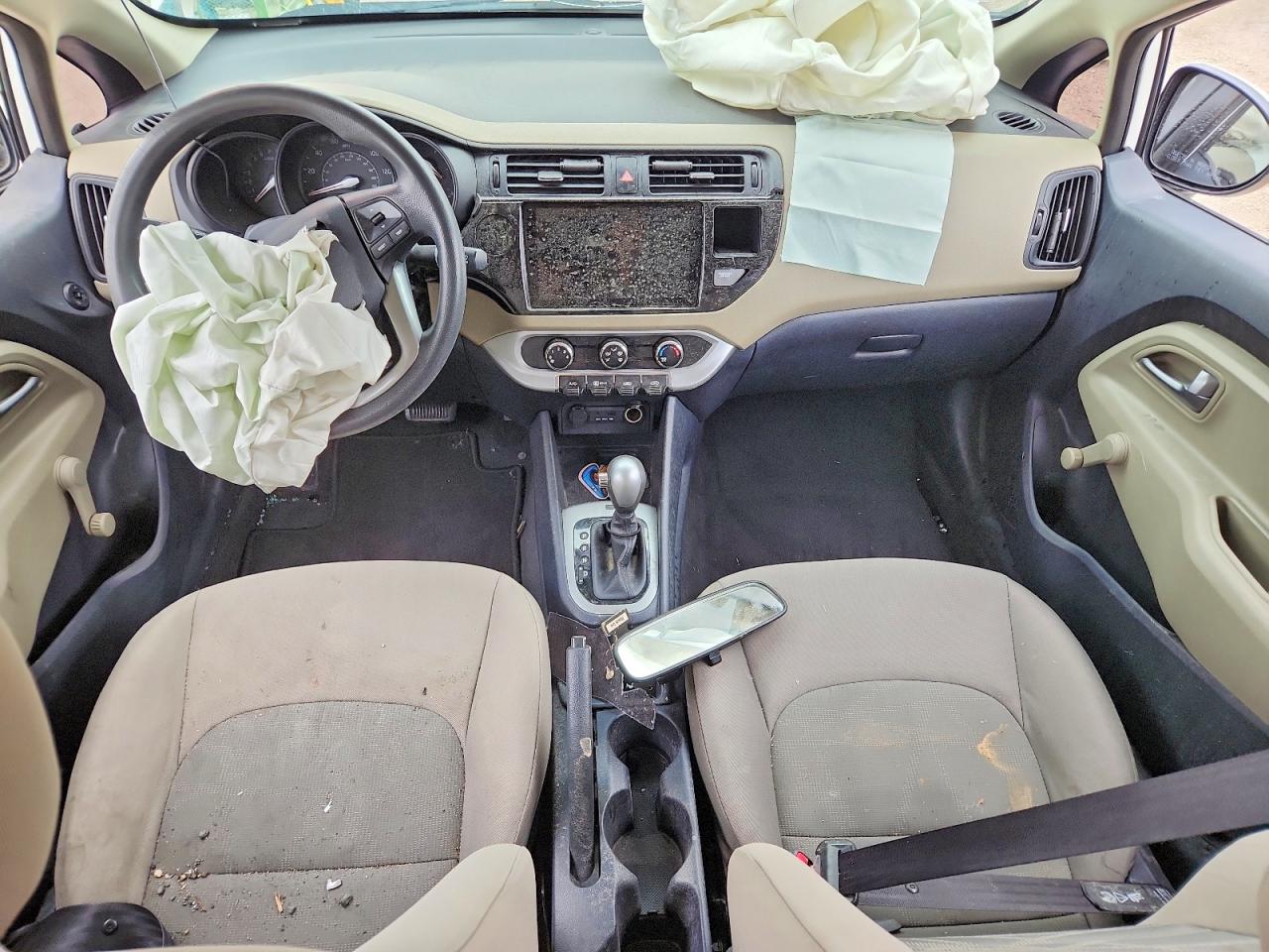 2015 Kia Rio Lx White vin: KNADM4A38F6457504