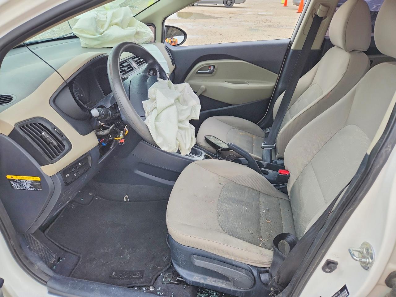 2015 Kia Rio Lx White vin: KNADM4A38F6457504