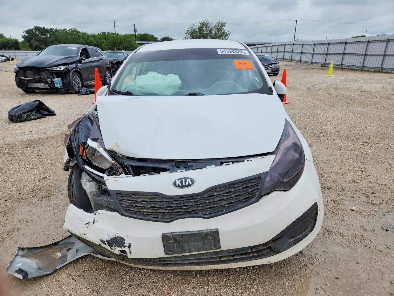 2015 Kia Rio Lx White vin: KNADM4A38F6457504