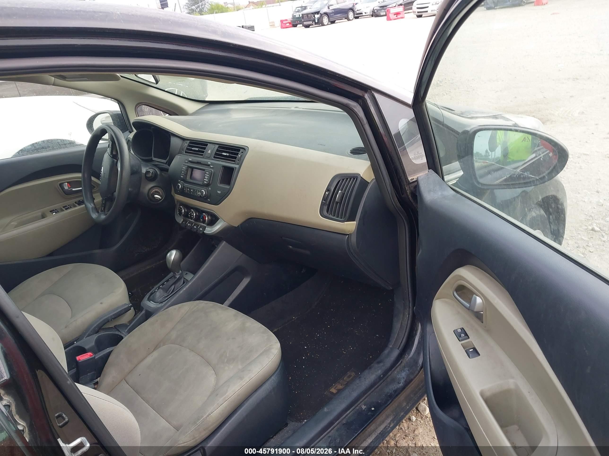 2015 Kia Rio Lx Black vin: KNADM4A38F6458250