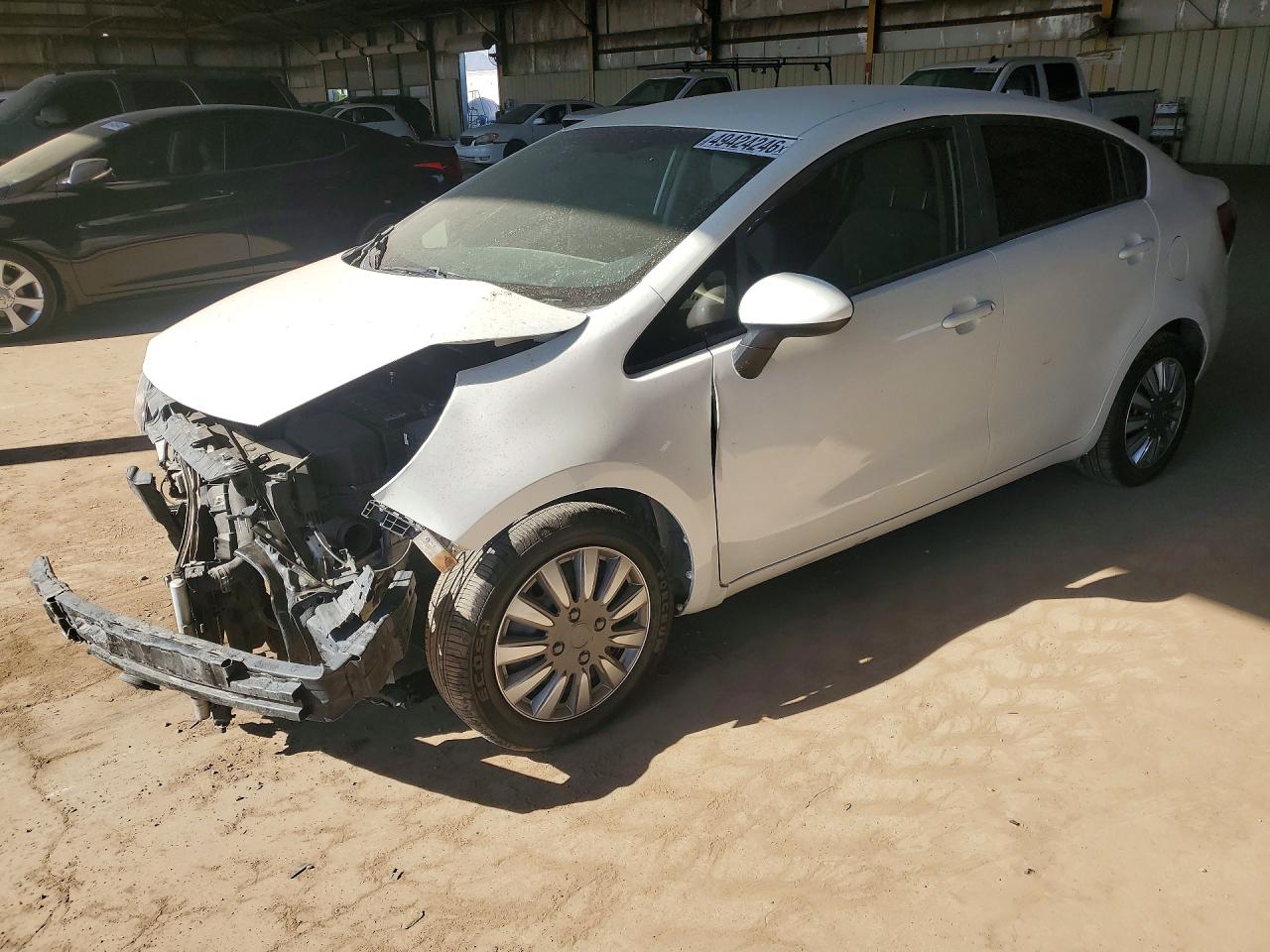 2015 Kia Rio Lx White vin: KNADM4A38F6466610