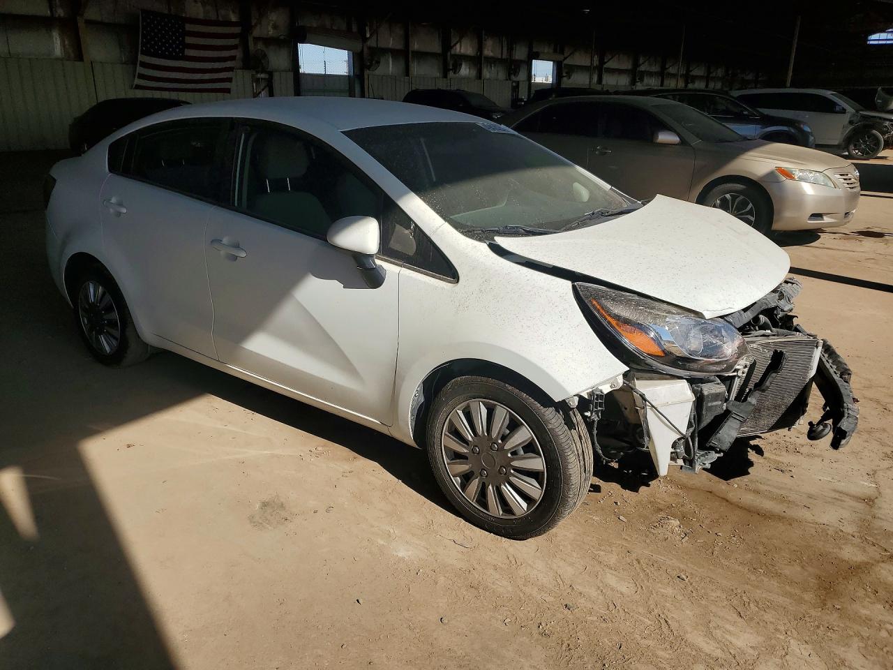 2015 Kia Rio Lx White vin: KNADM4A38F6466610