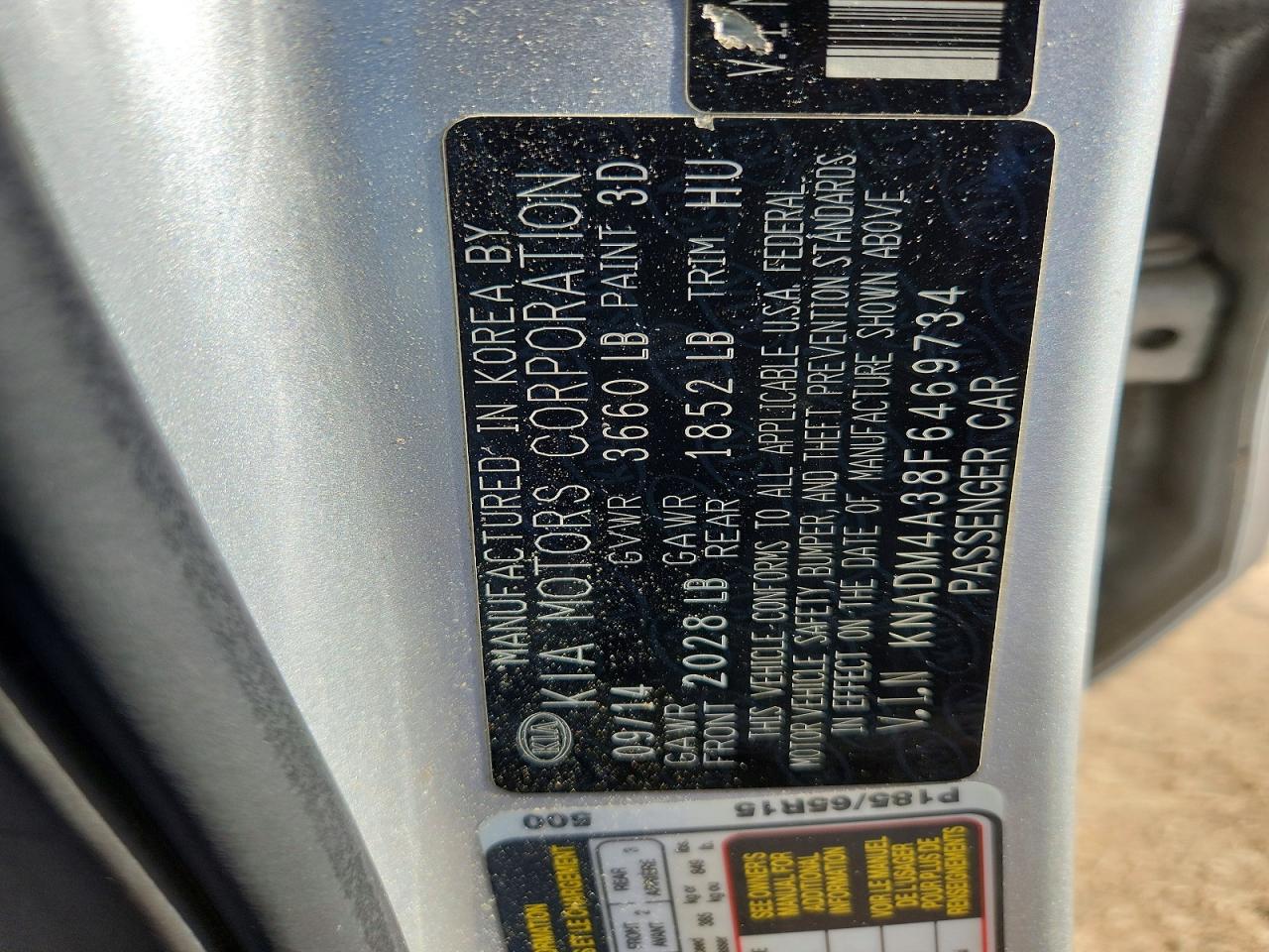 2015 Kia Rio Lx Silver vin: KNADM4A38F6469734