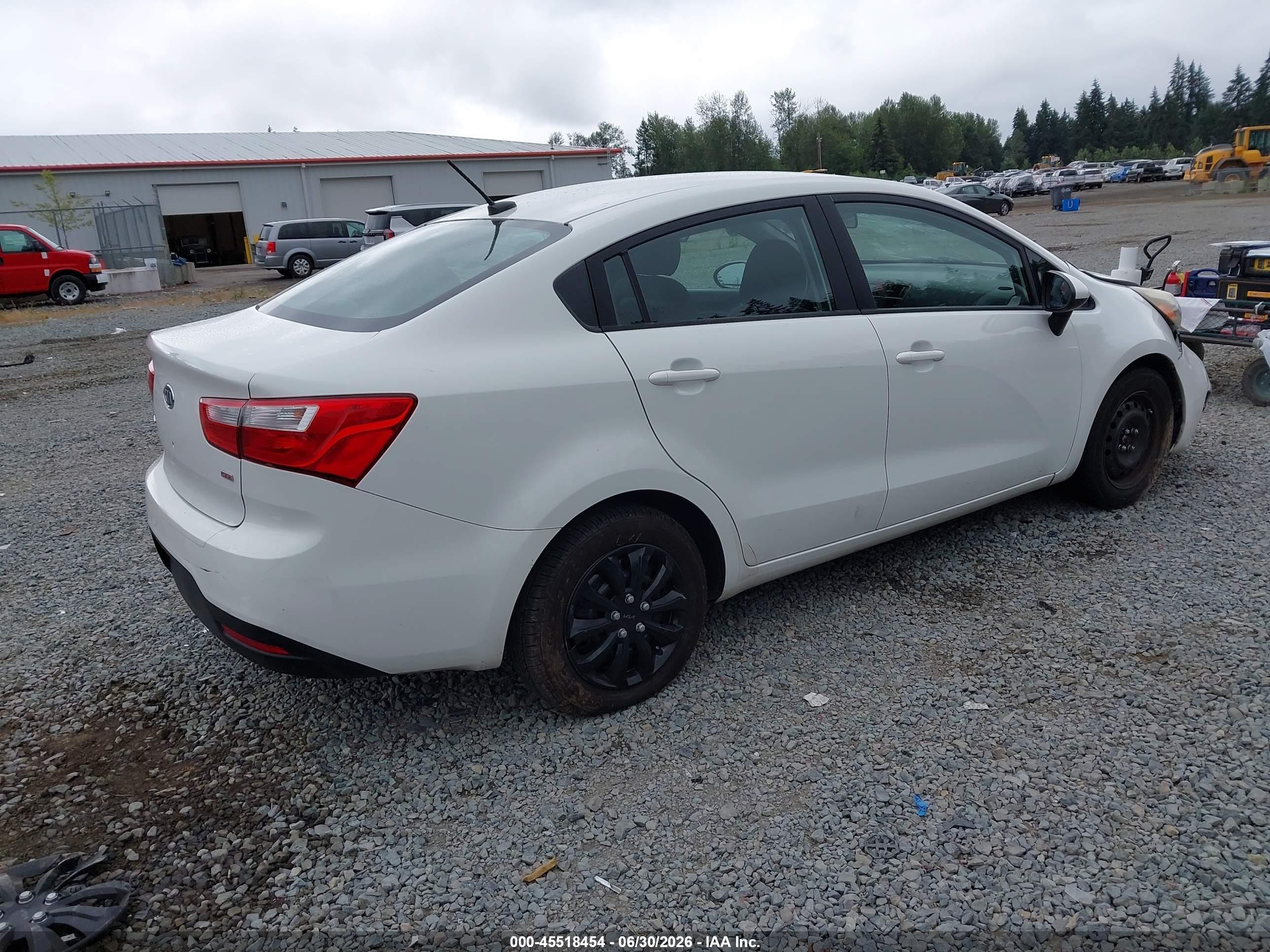 2012 Kia Rio Lx White vin: KNADM4A39C6045359