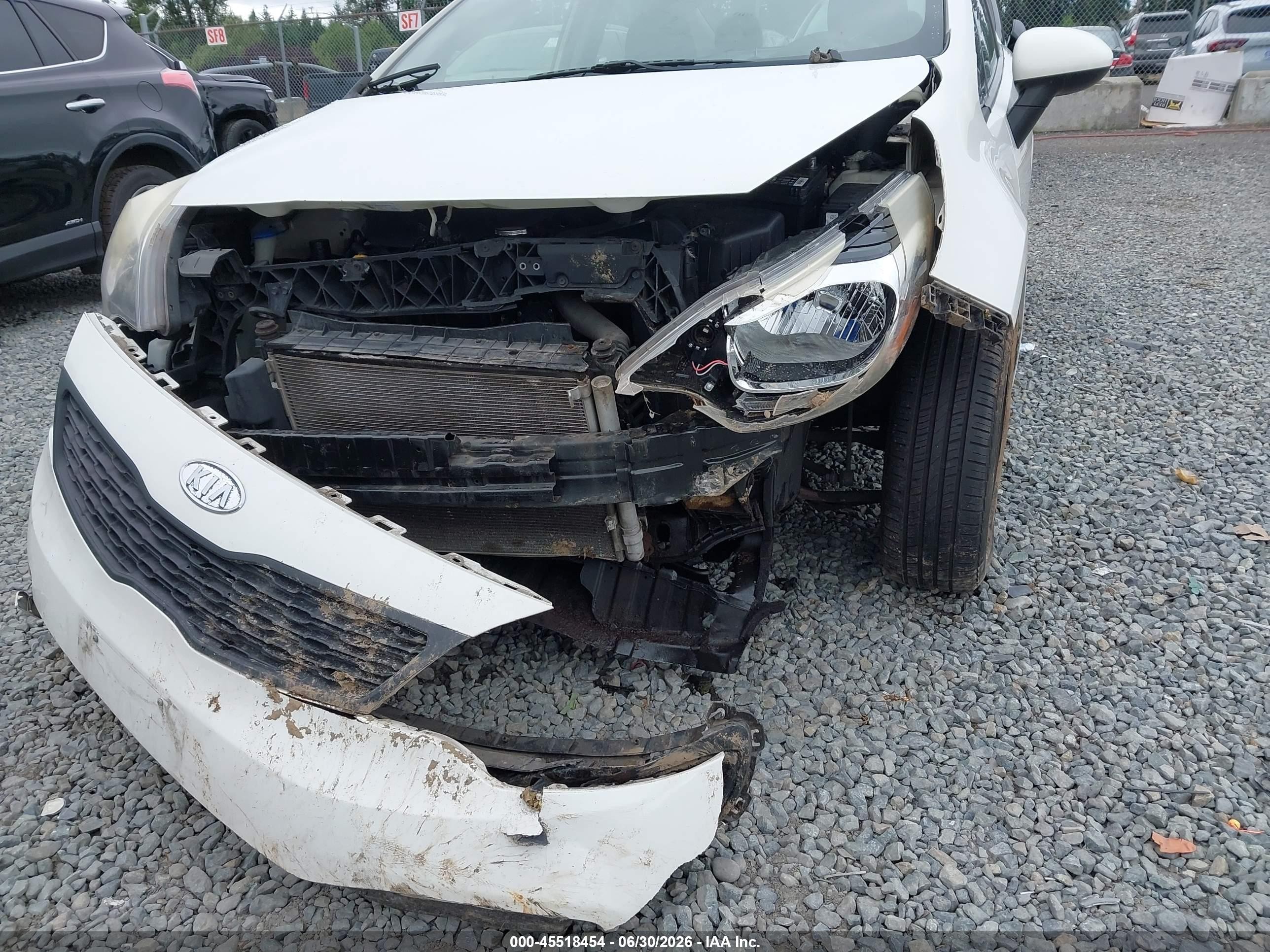 2012 Kia Rio Lx White vin: KNADM4A39C6045359