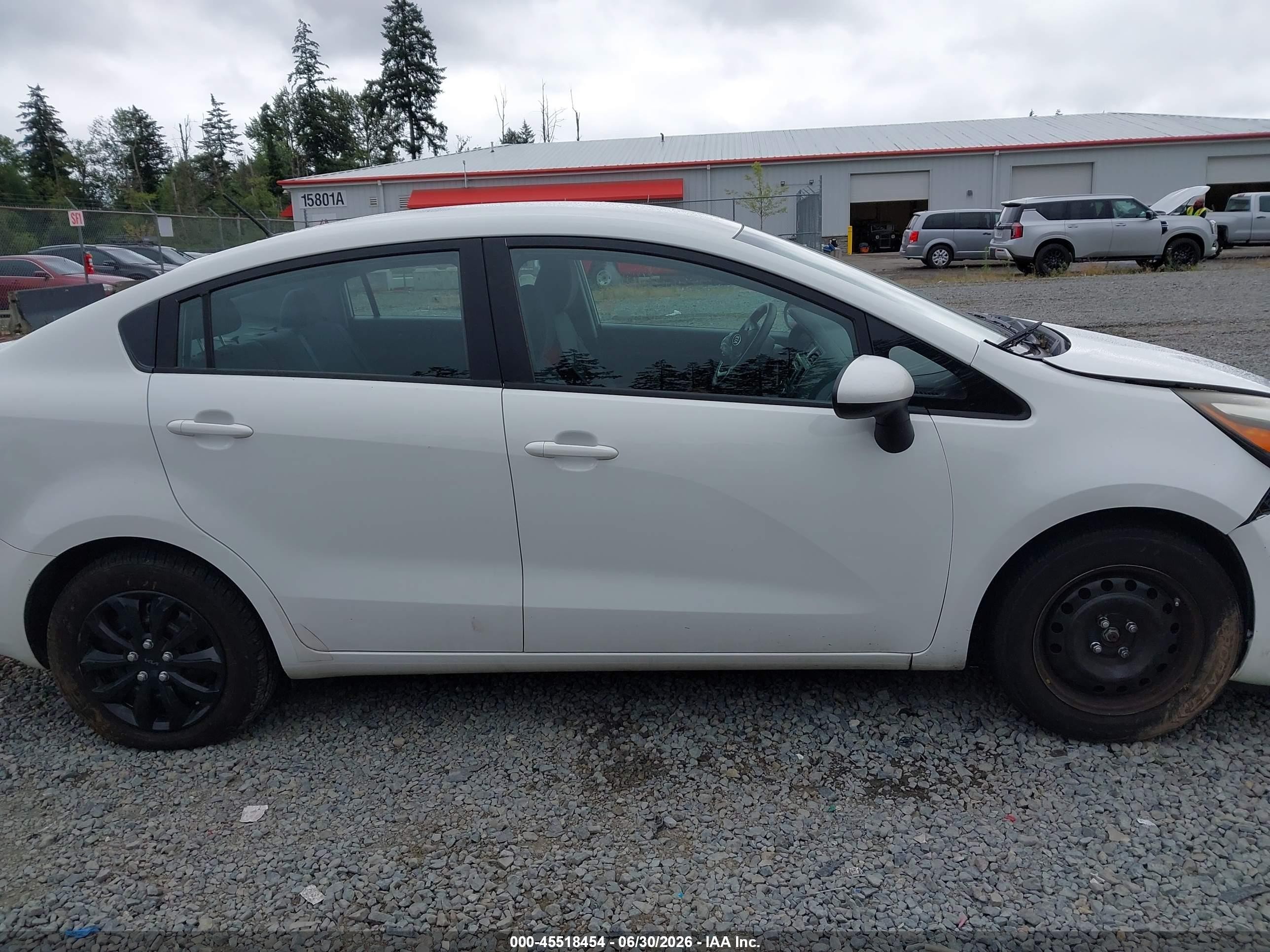 2012 Kia Rio Lx White vin: KNADM4A39C6045359
