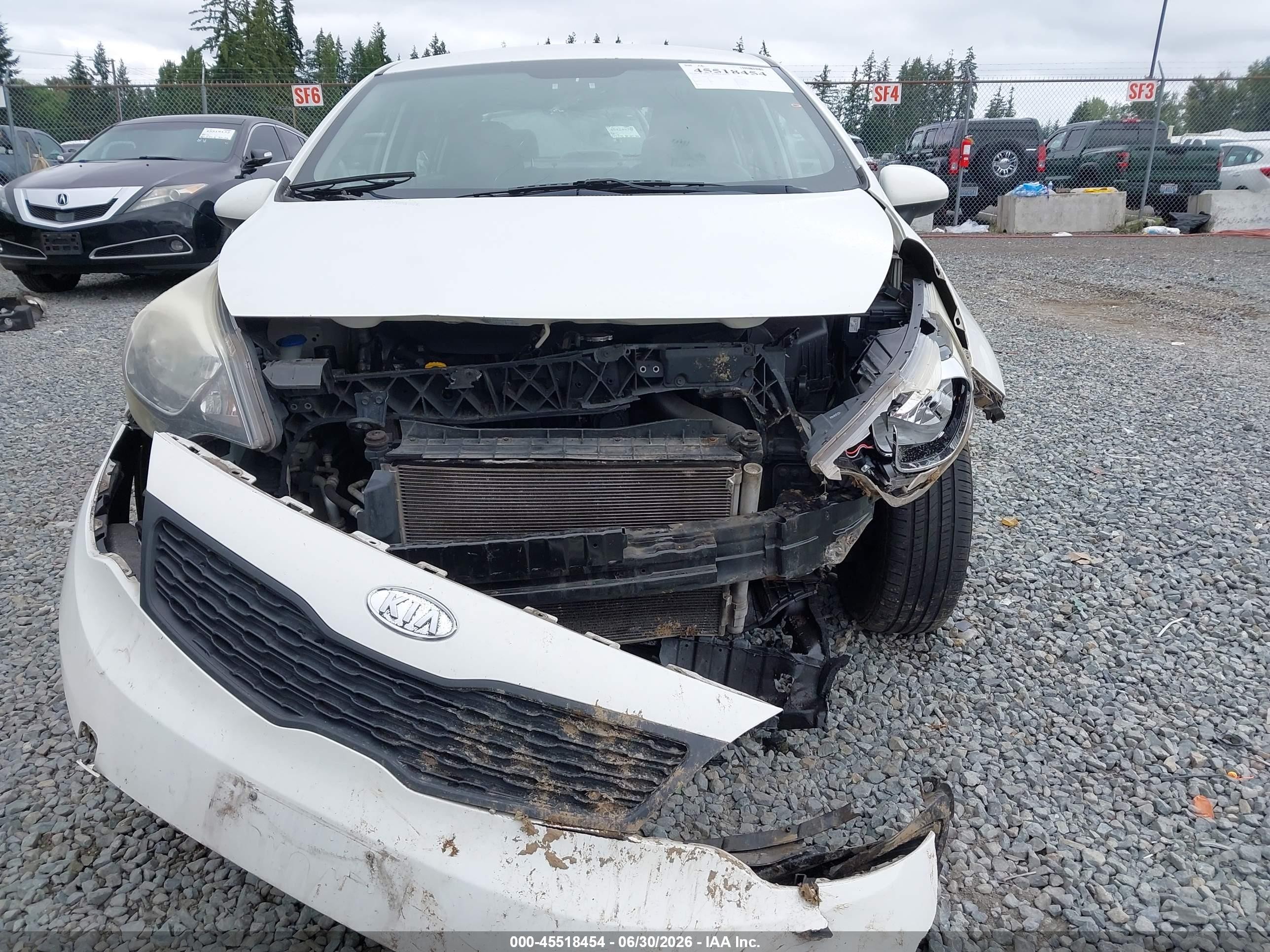 2012 Kia Rio Lx White vin: KNADM4A39C6045359