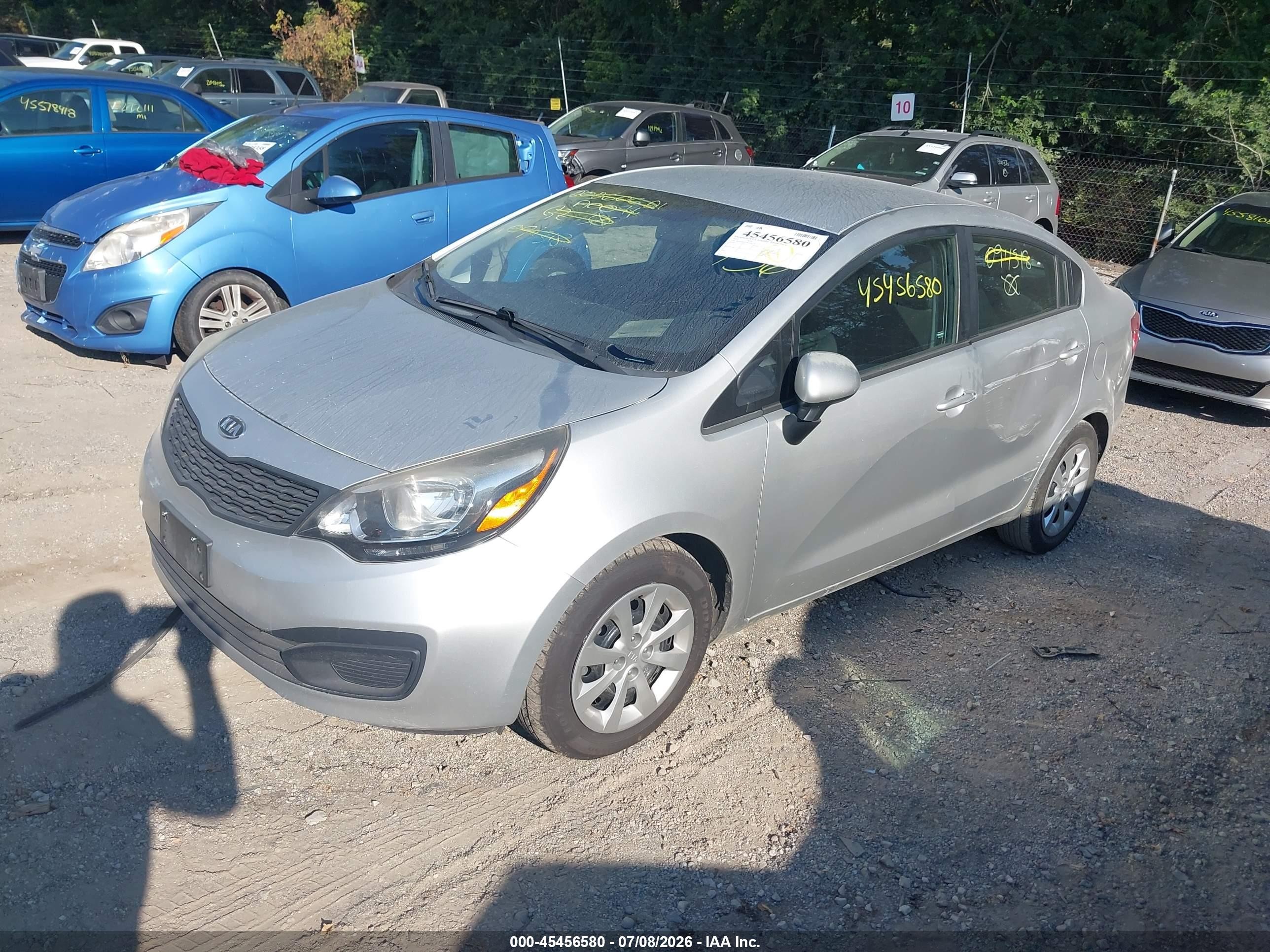 2012 Kia Rio Lx Silver vin: KNADM4A39C6094318