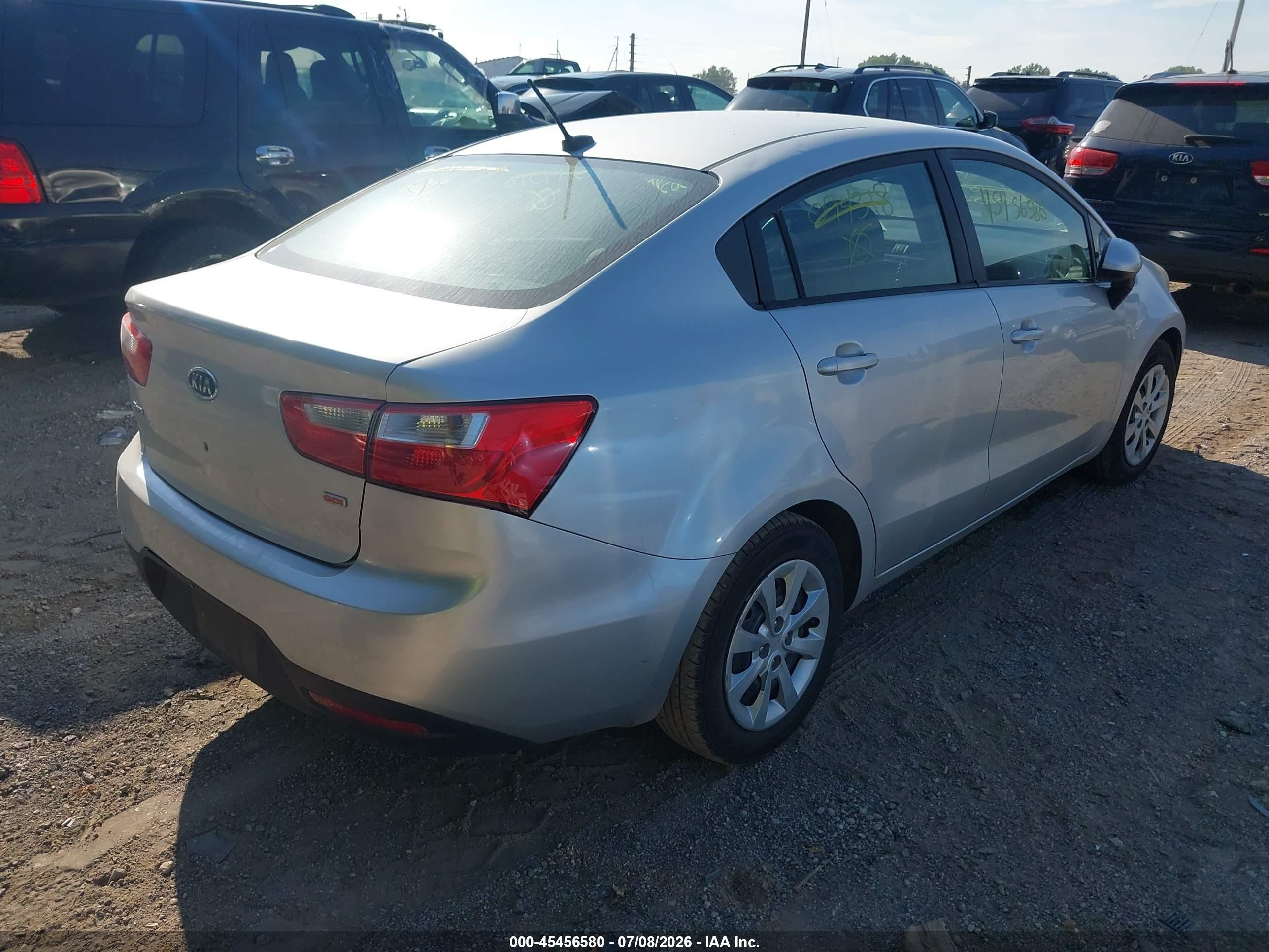2012 Kia Rio Lx Silver vin: KNADM4A39C6094318