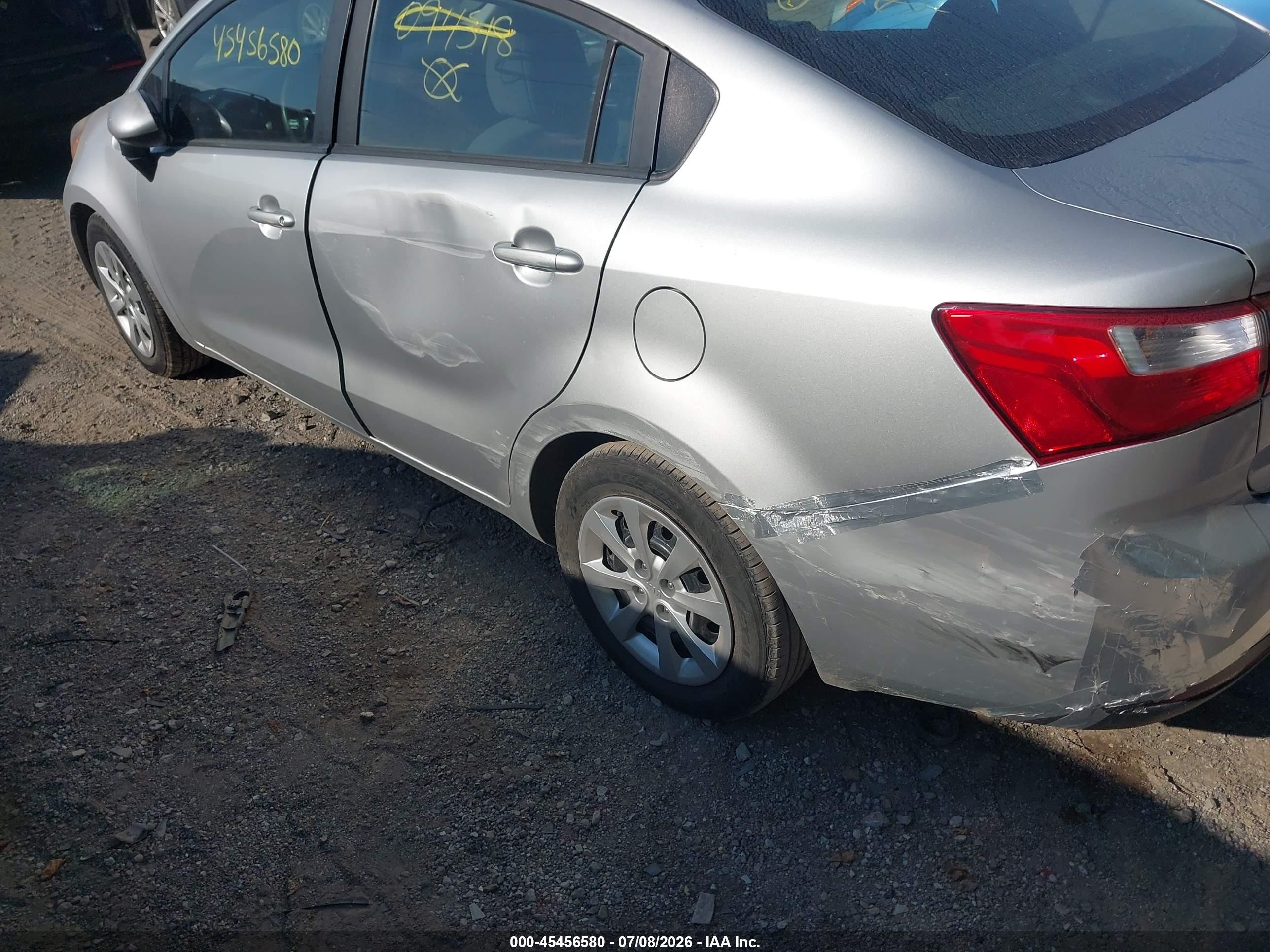 2012 Kia Rio Lx Silver vin: KNADM4A39C6094318