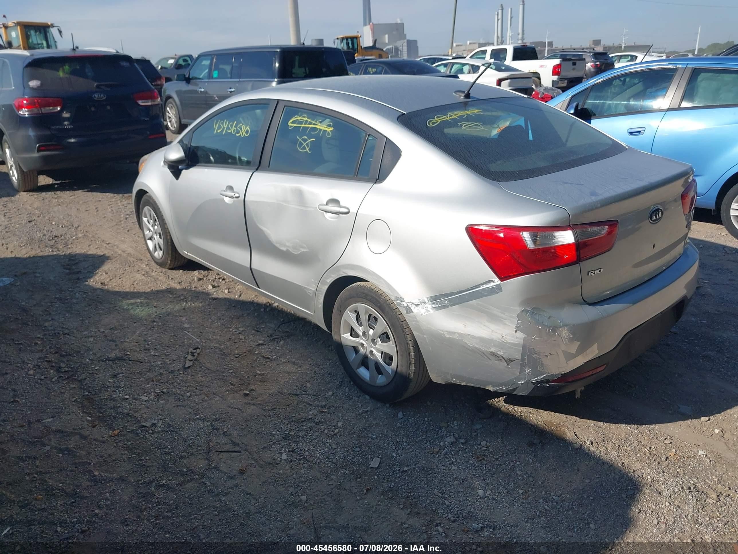 2012 Kia Rio Lx Silver vin: KNADM4A39C6094318