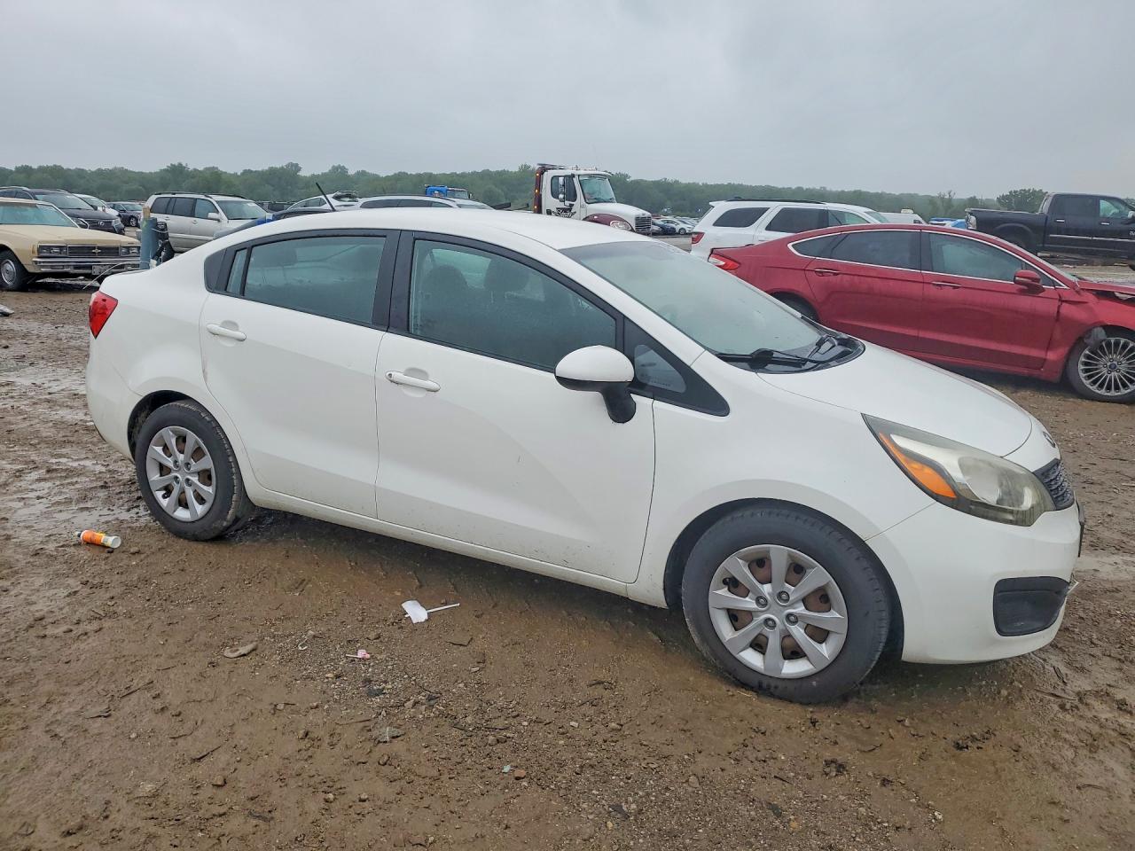 2013 Kia Rio Lx White vin: KNADM4A39D6154387