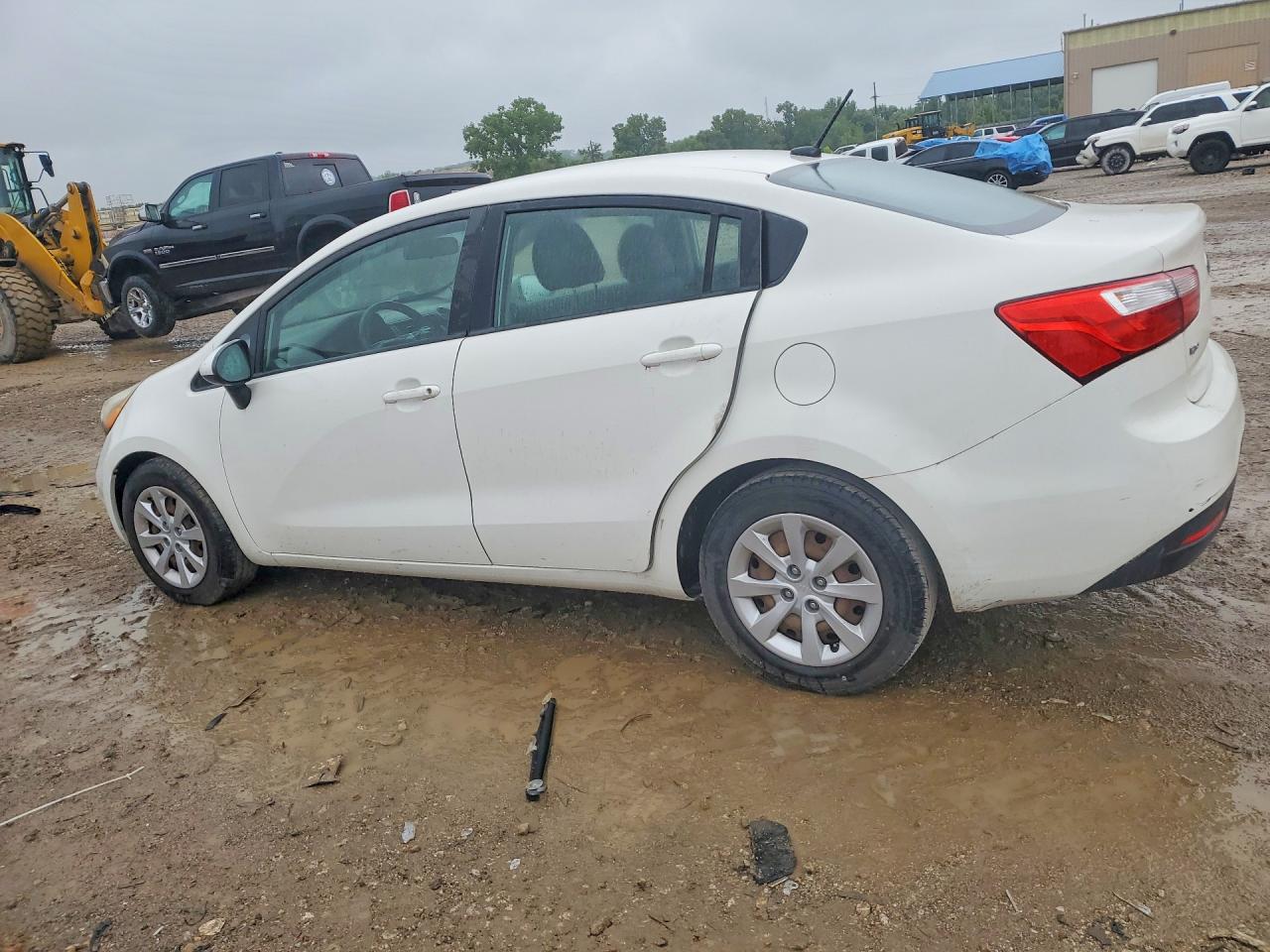 2013 Kia Rio Lx White vin: KNADM4A39D6154387