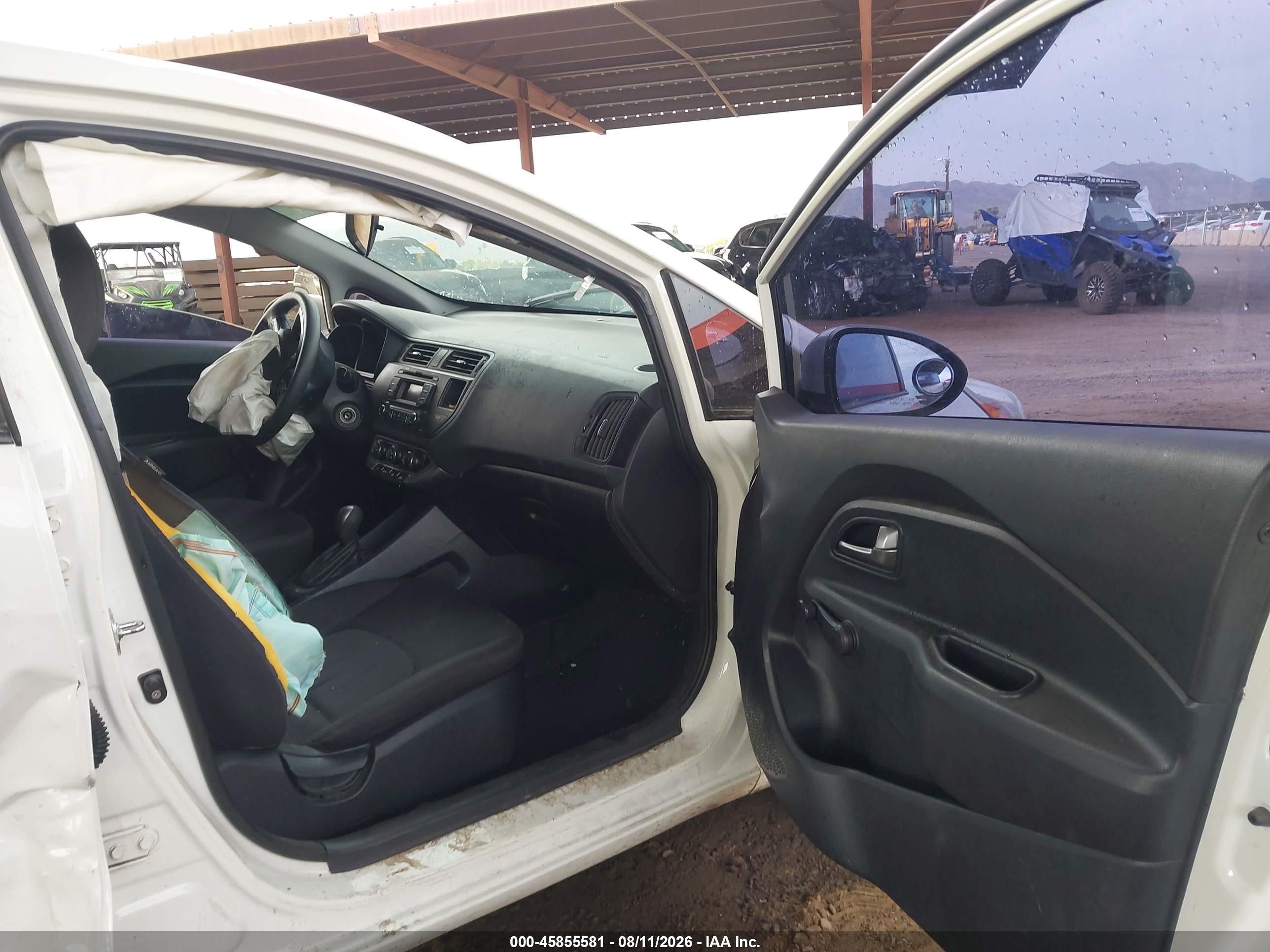 2013 Kia Rio Lx White vin: KNADM4A39D6170489