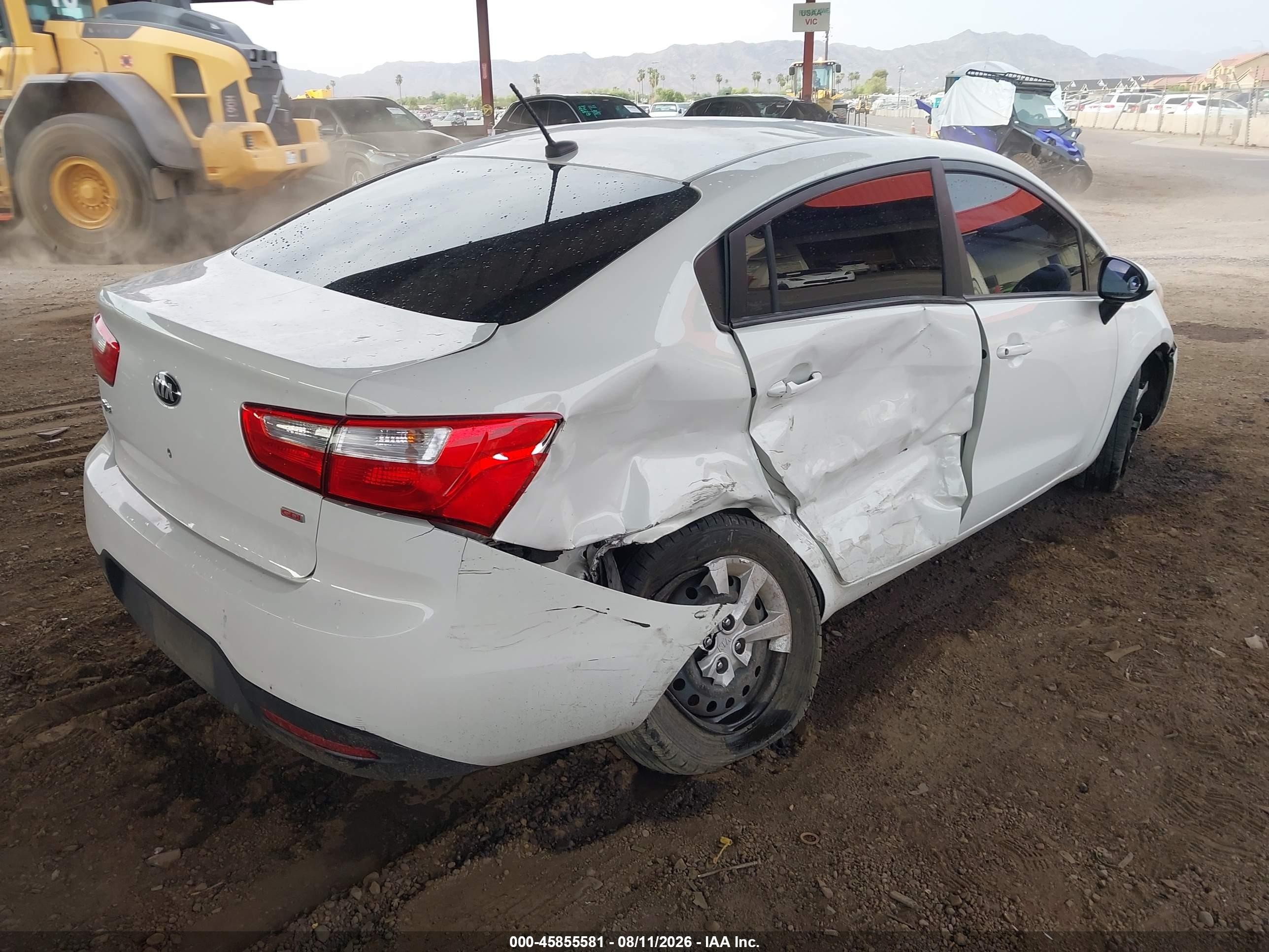 2013 Kia Rio Lx White vin: KNADM4A39D6170489