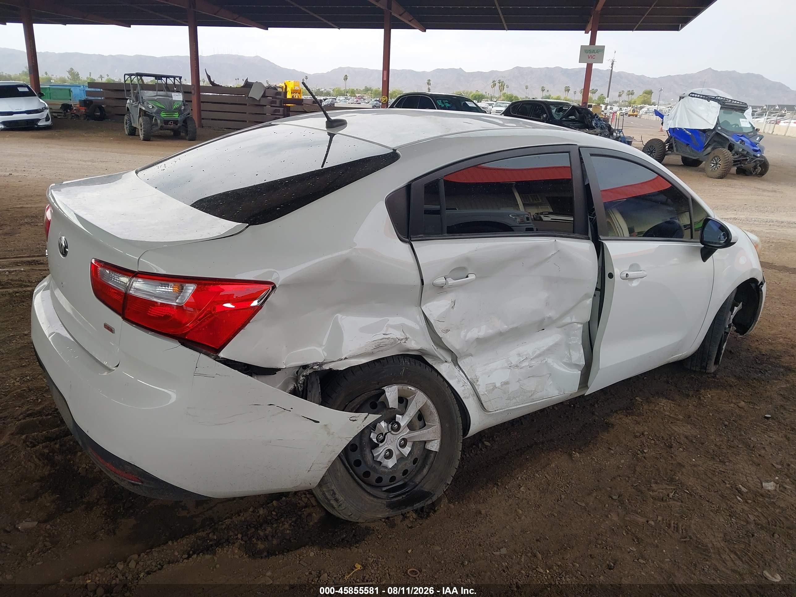 2013 Kia Rio Lx White vin: KNADM4A39D6170489